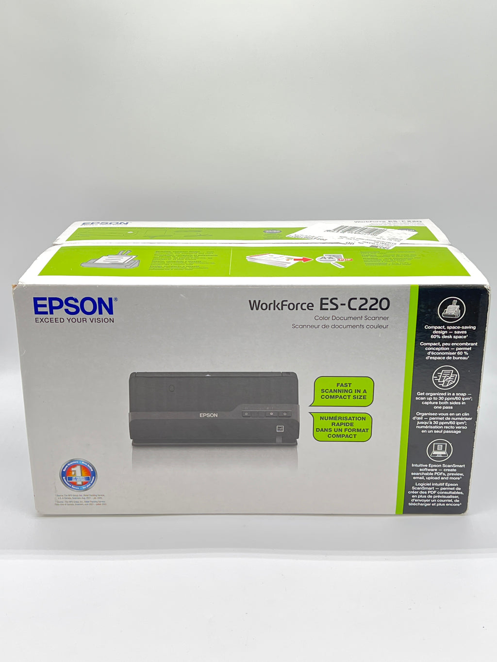 Epson WorkForce ES-C220 Compact Desktop Color Document Scanner Black New