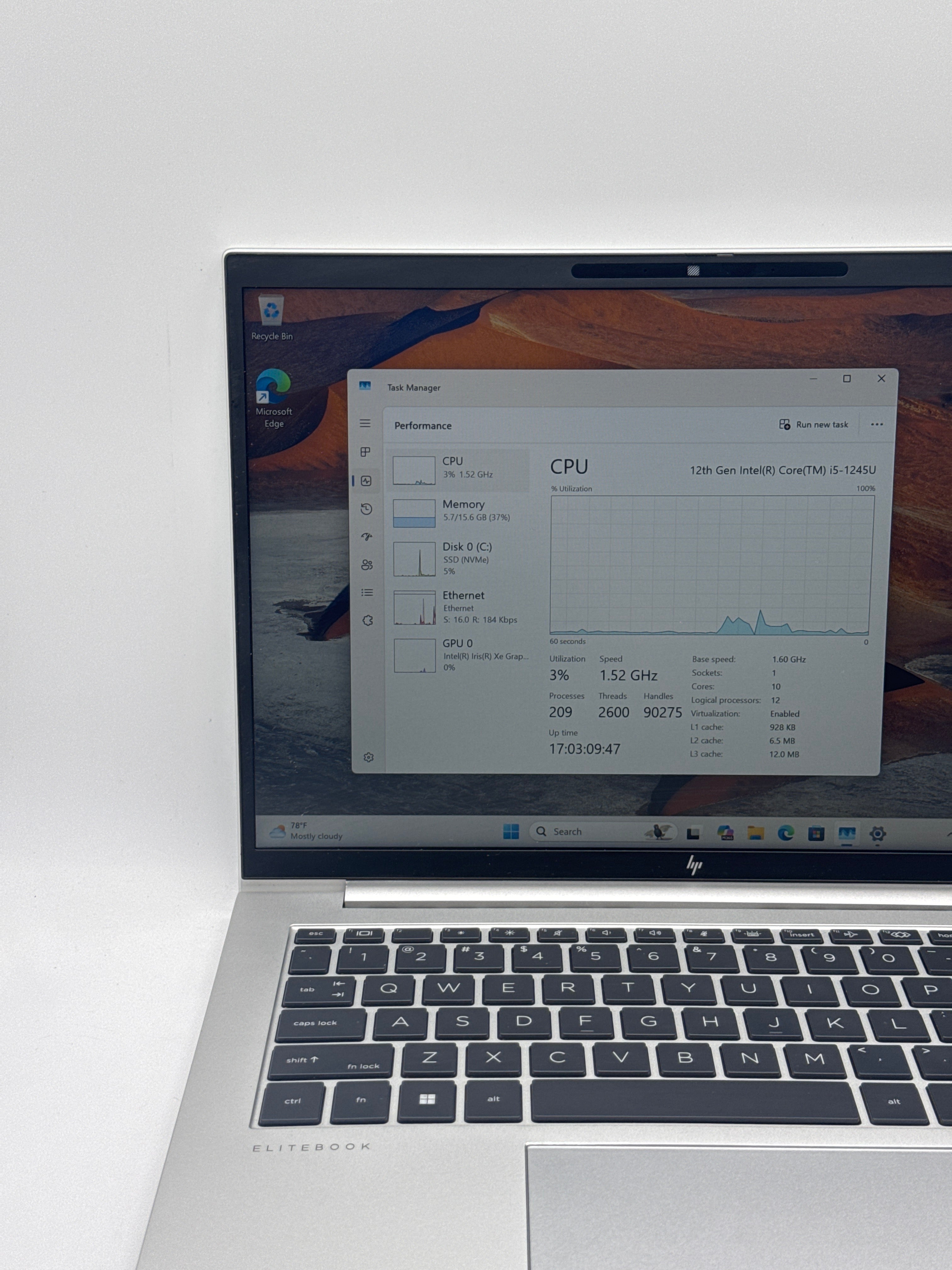 HP Elitebook 840 G9 i5-1245U 16GB RAM 256GB SSD