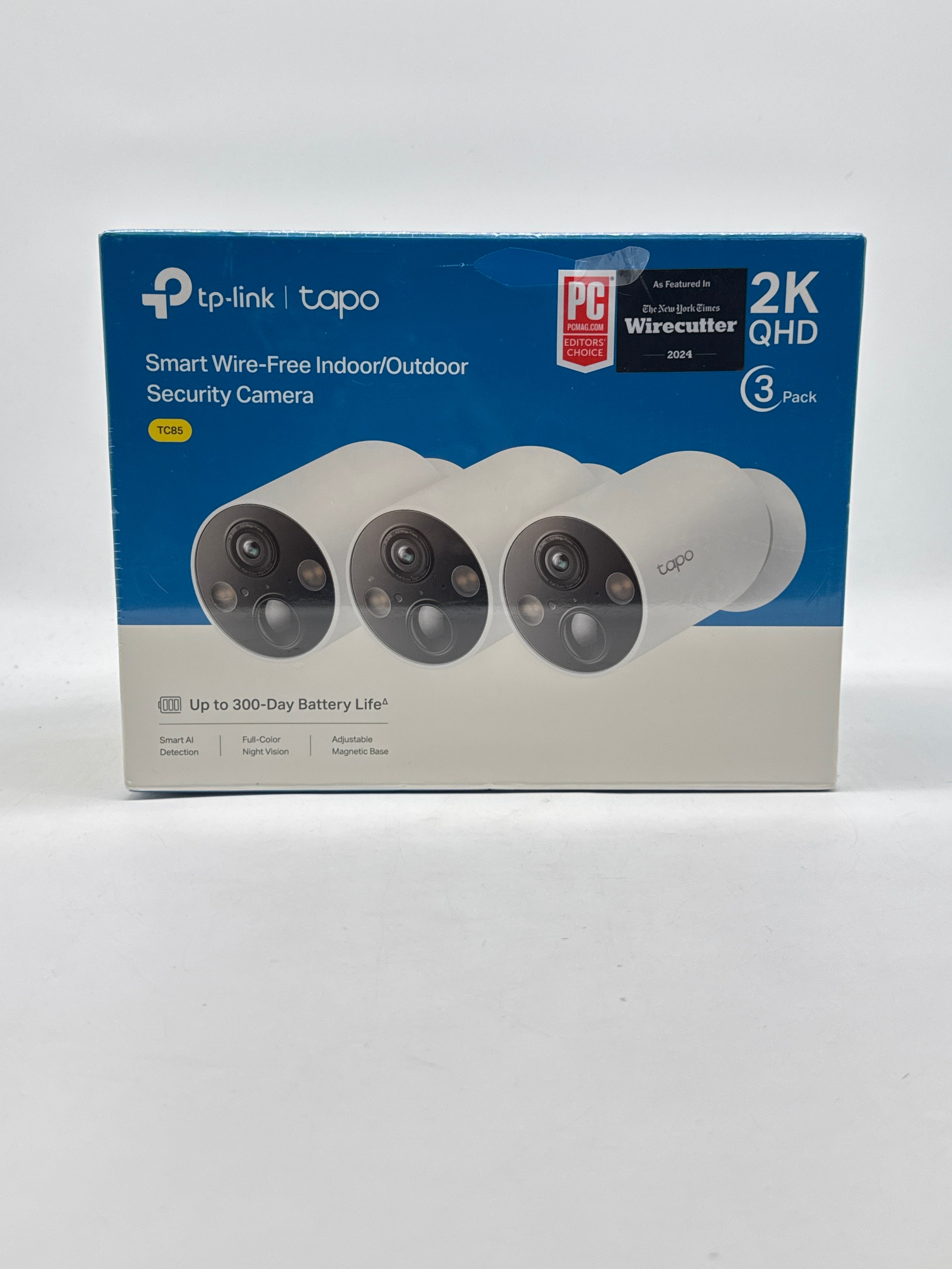 TP-Link Tapo WireFree 2K Magnetic Security Camera System 3-Pack - New