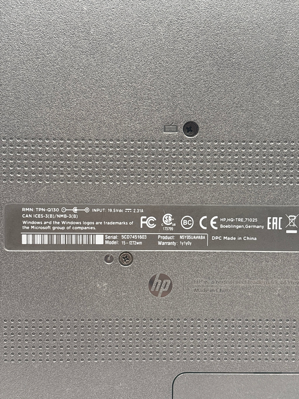 HP 15-f272wm N3540 4GB RAM 500GB HDD - For Parts (Read DESC)