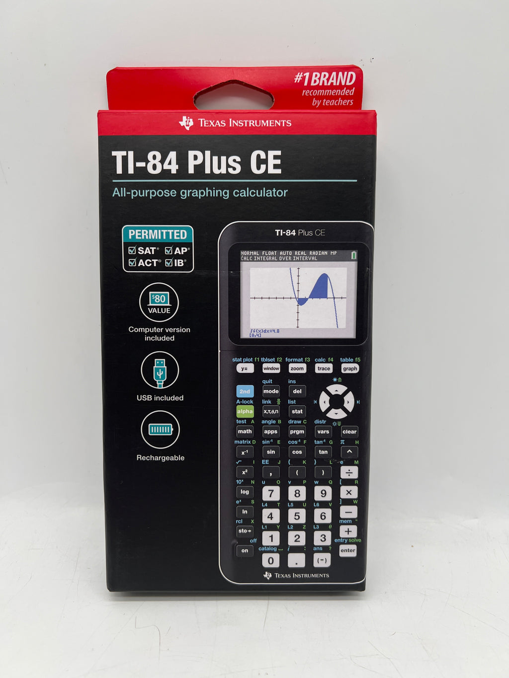 Open Box Texas Instruments TI-84 Plus CE Graphing Calculator - Black