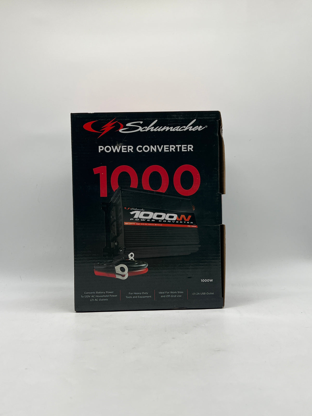 Schumacher PC-1000 1000W/2000 Peak Watt Power Inverter Black - New