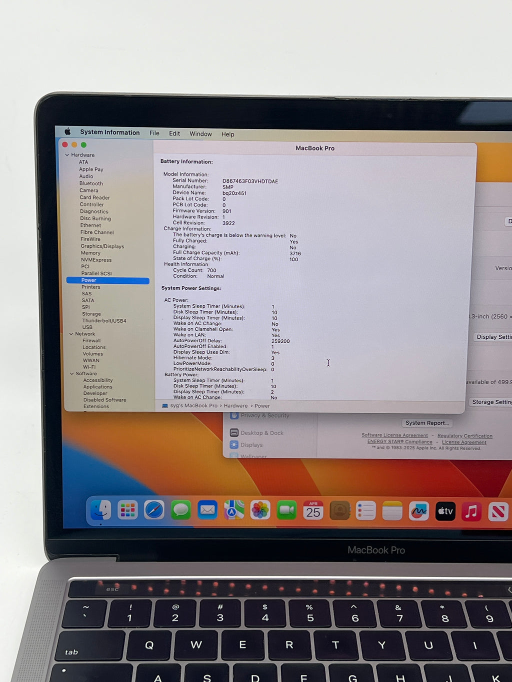 Apple MacBook Pro 13" A1706 Core i5 8GB RAM 512GB SSD - Used