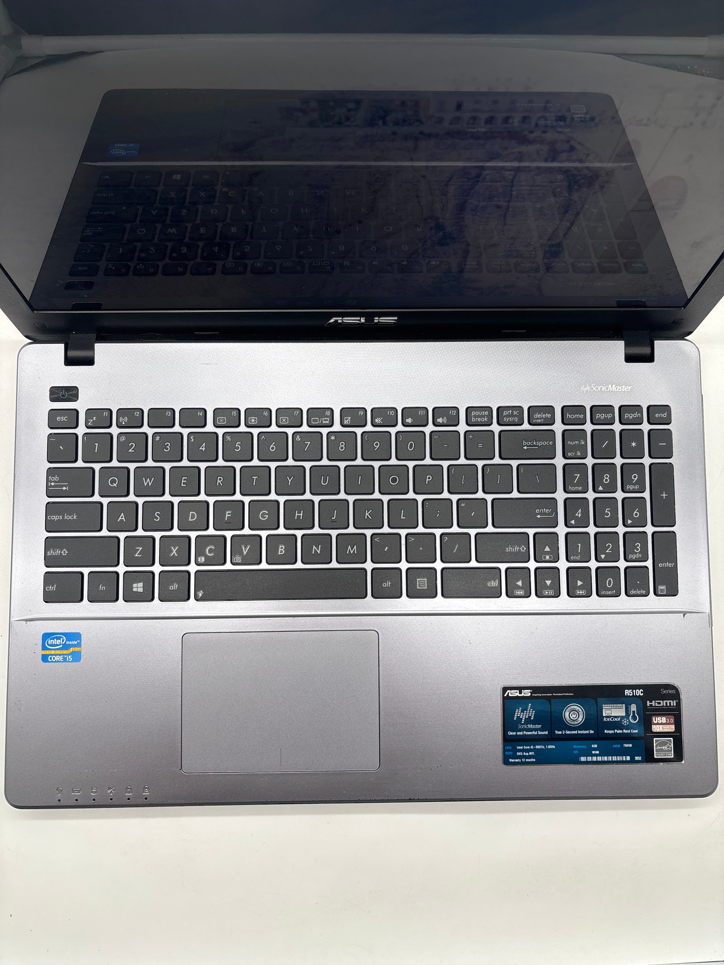 ASUS R510C i5-3337U 12GB RAM 700GB HDD - For Parts (Bad HDD)