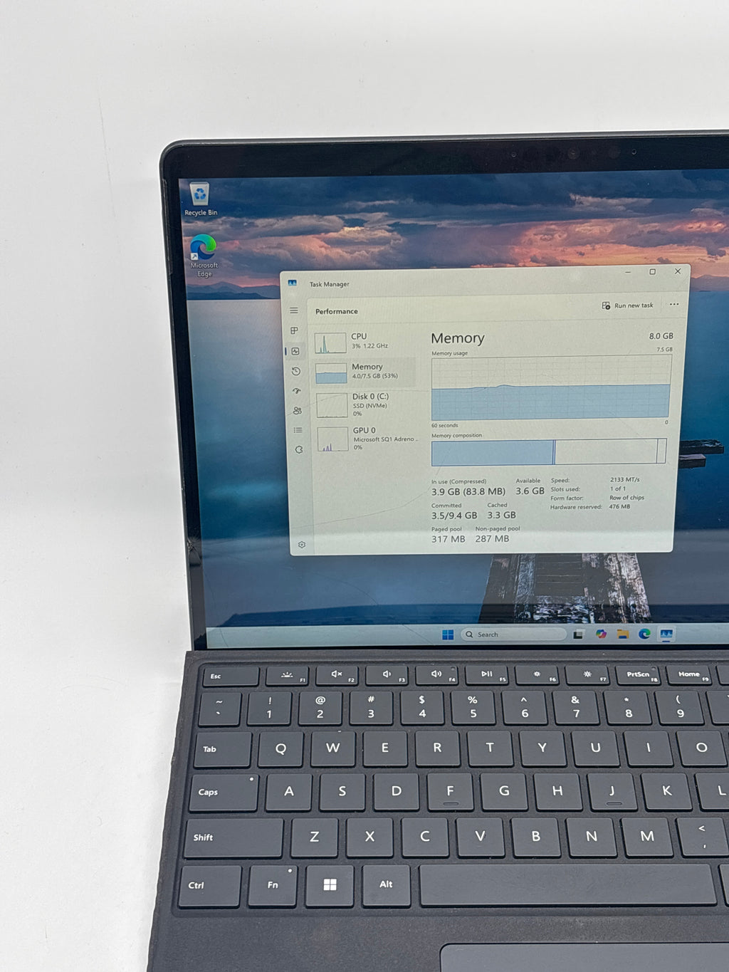Microsoft Surface Pro X 1876 Microsoft SQ1 8GB RAM 256GB SSD - For Parts (Read DESC)