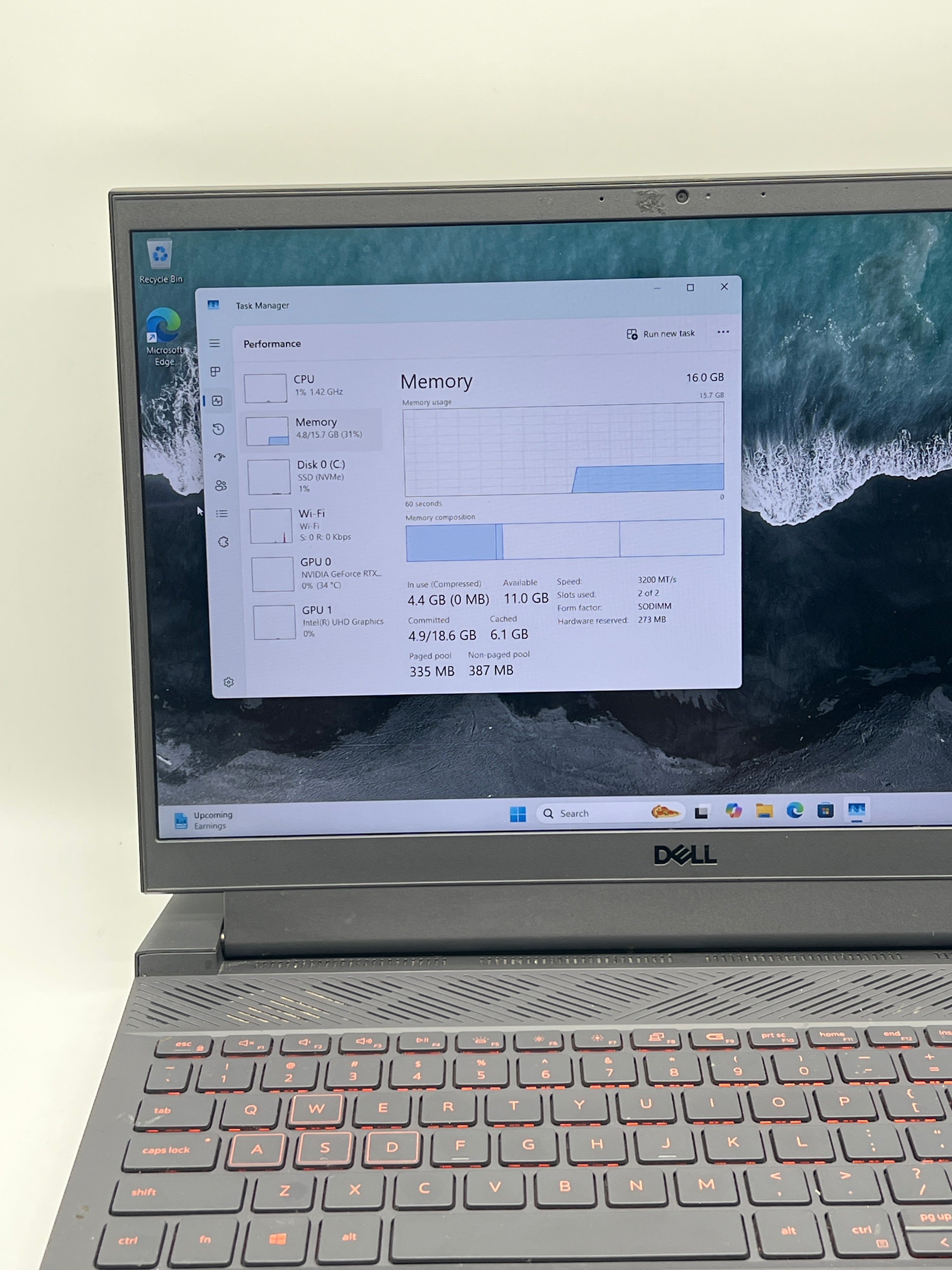 Dell G15 5511 i7-11800H 16GB RAM 512GB SSD GeForce RTX 3050 - Used