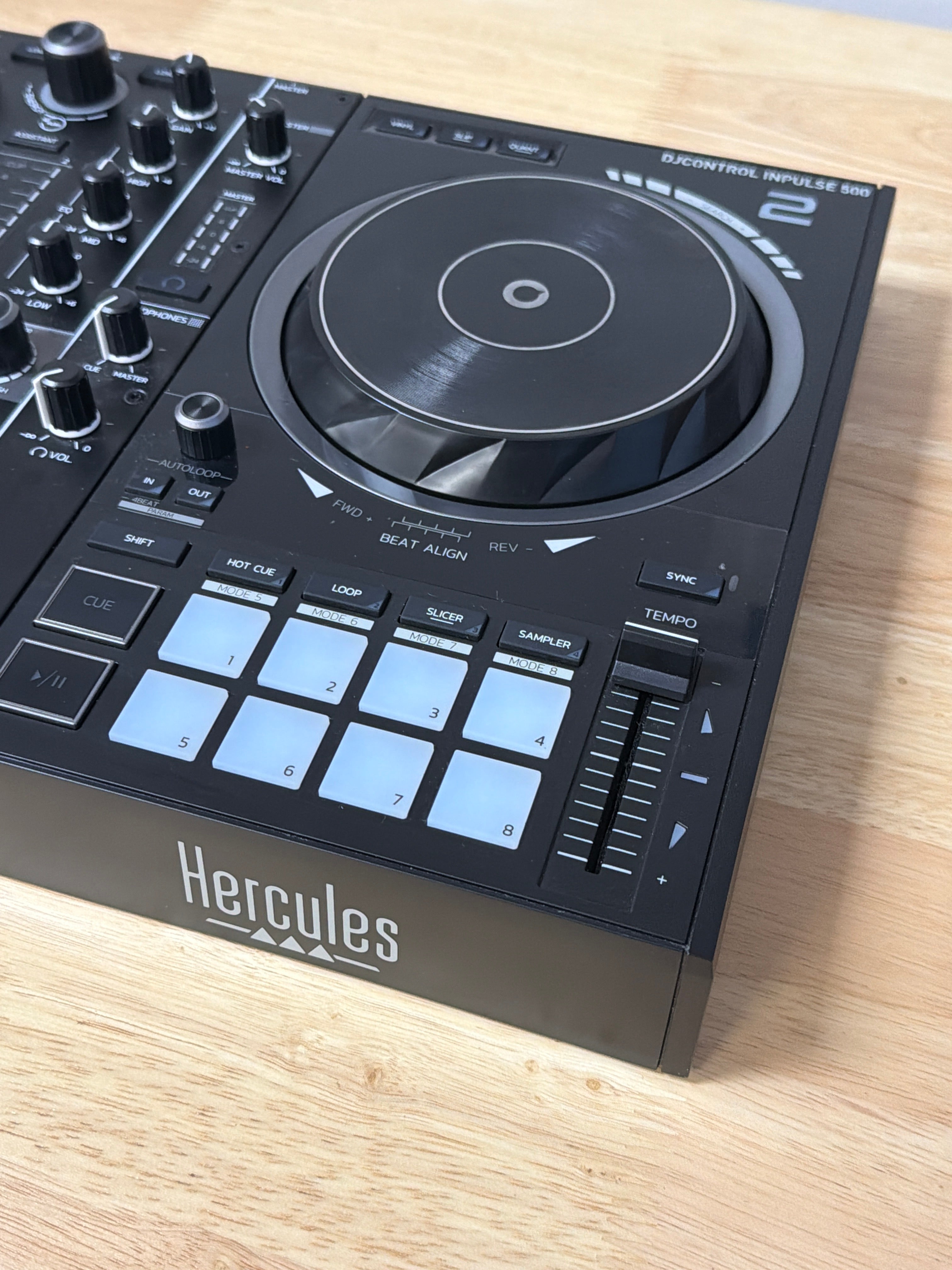 Hercules DJ Control Impulse 500 Controller Black Tabletop 2 Decks W/ Travel Case