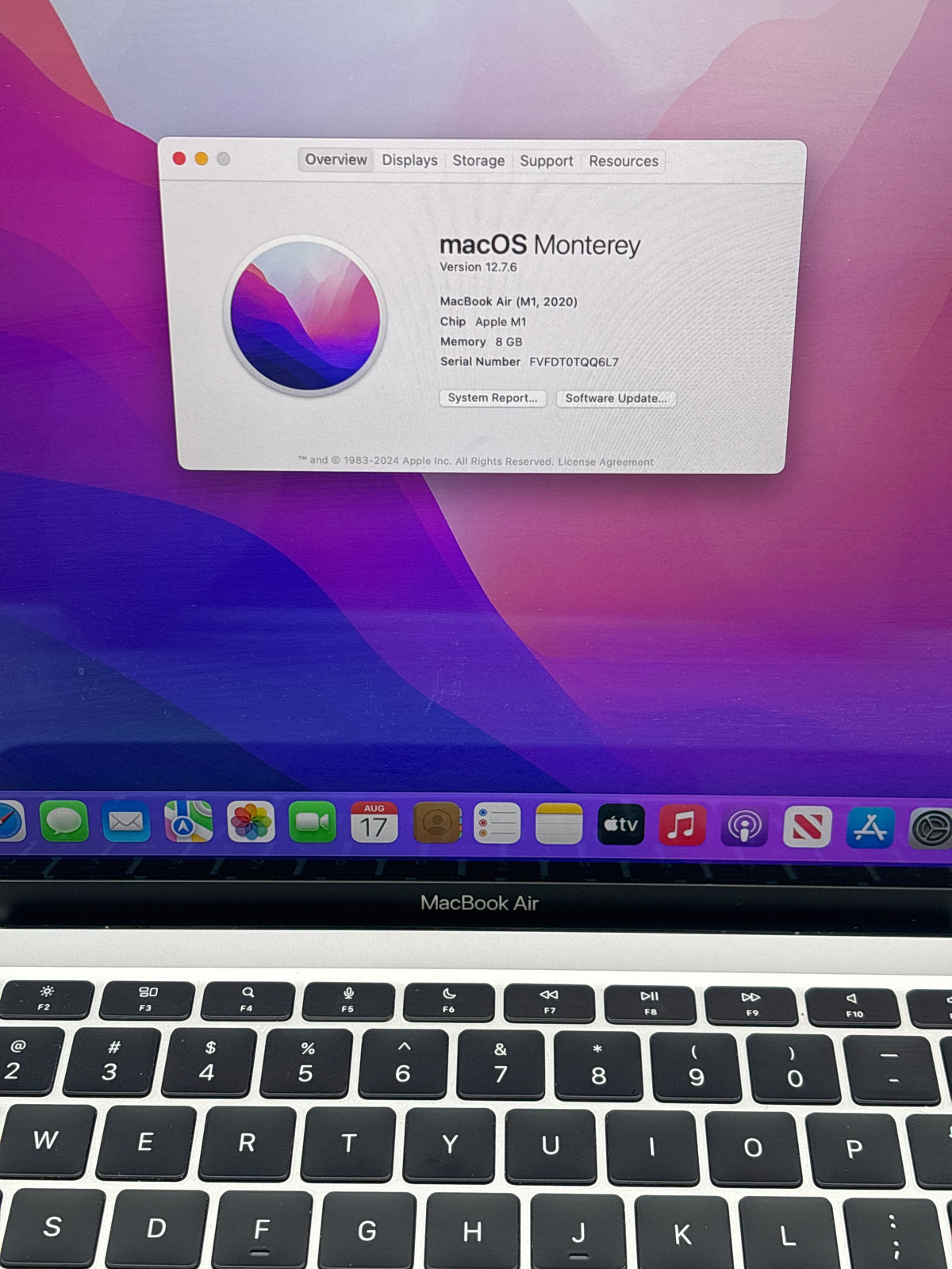 Apple MacBook Air 13" A2337 M1 8GB RAM 256GB SSD Silver - Used