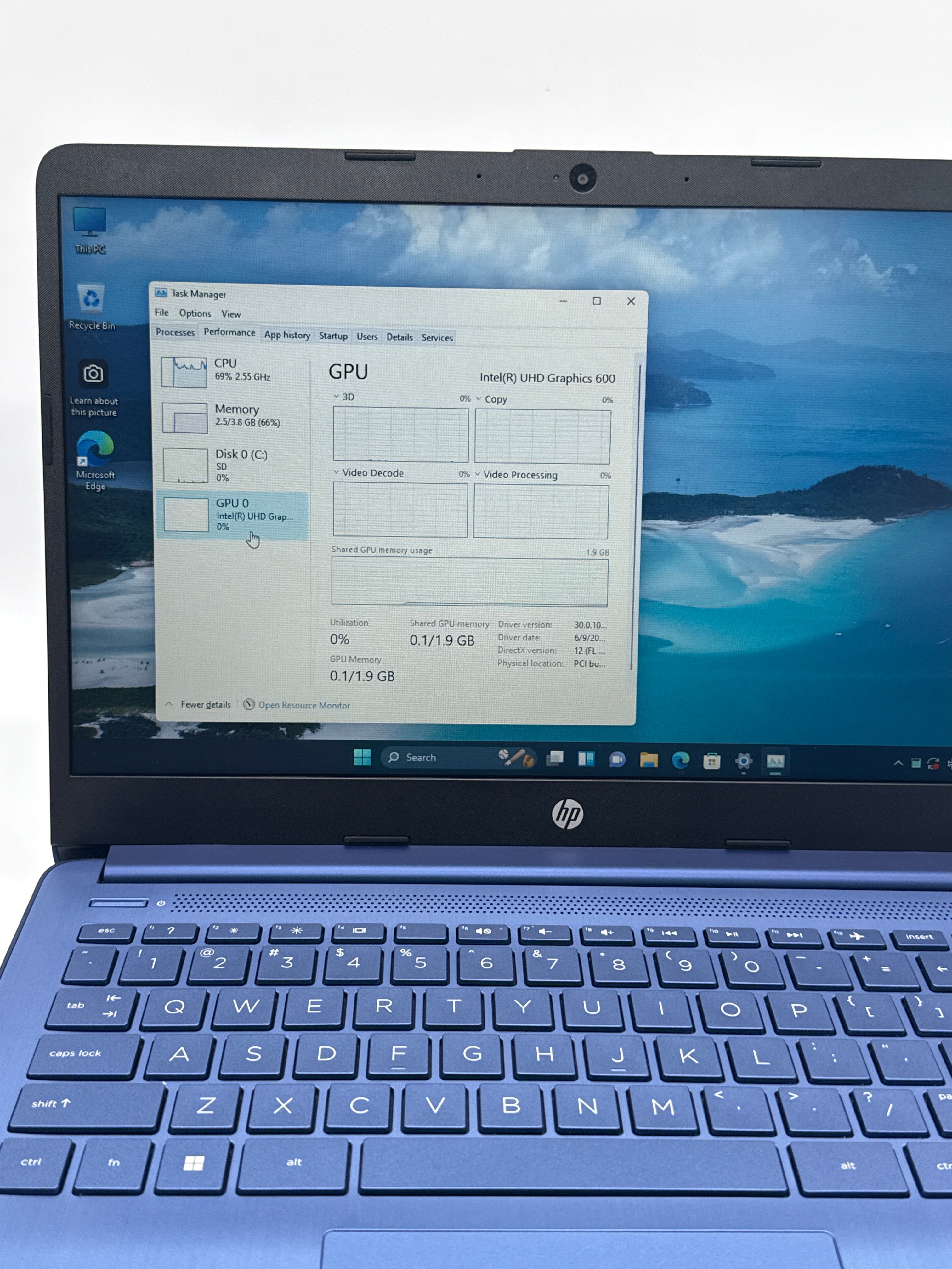 HP Stream 14-CF2111WM 14 inch Intel Celeron N 4GB RAM 64GB Blue