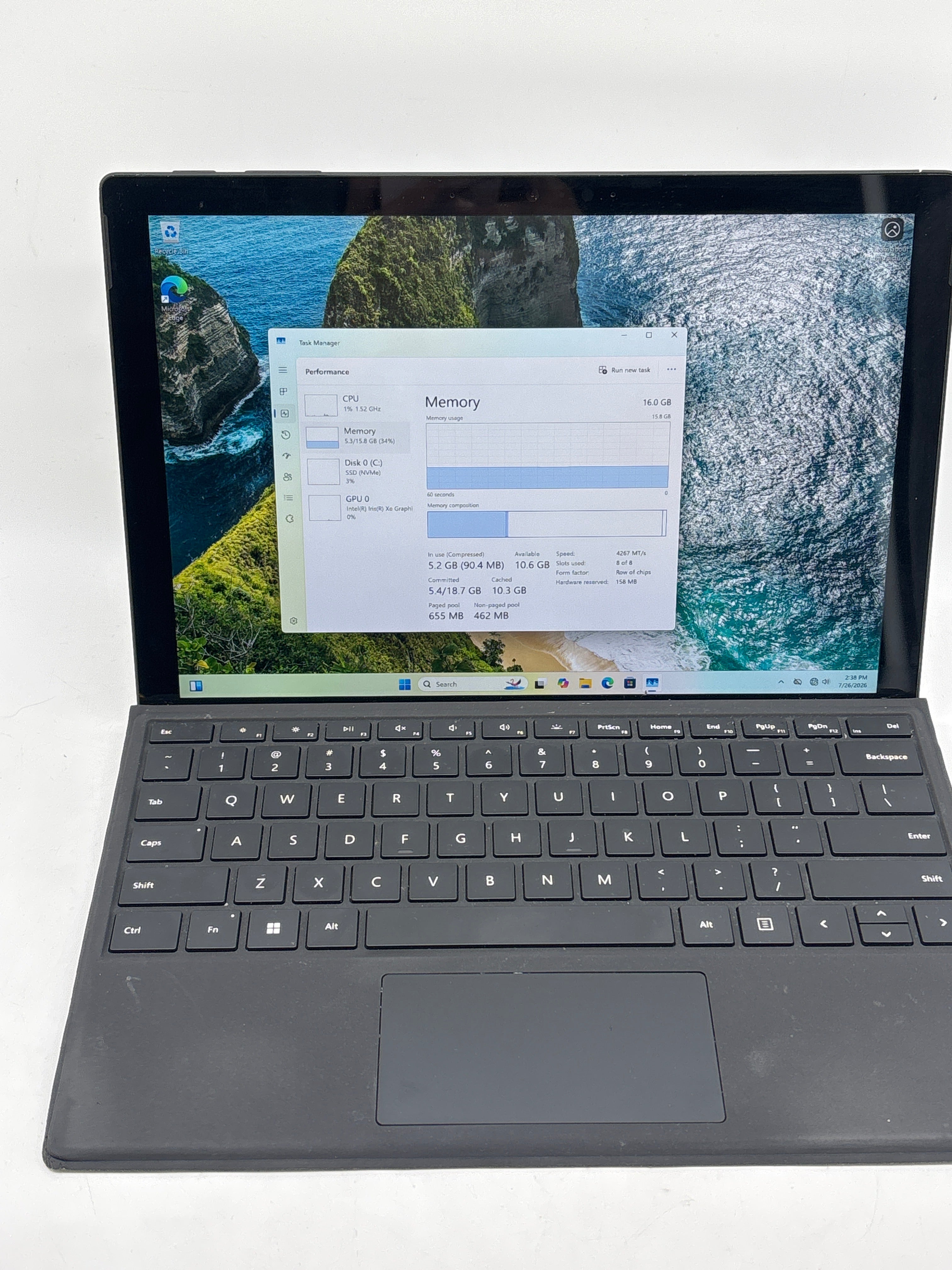 Microsoft Surface Pro 7+ 1960 12.3" Core i7-1165G7 16GB RAM 256GB SSD - Used
