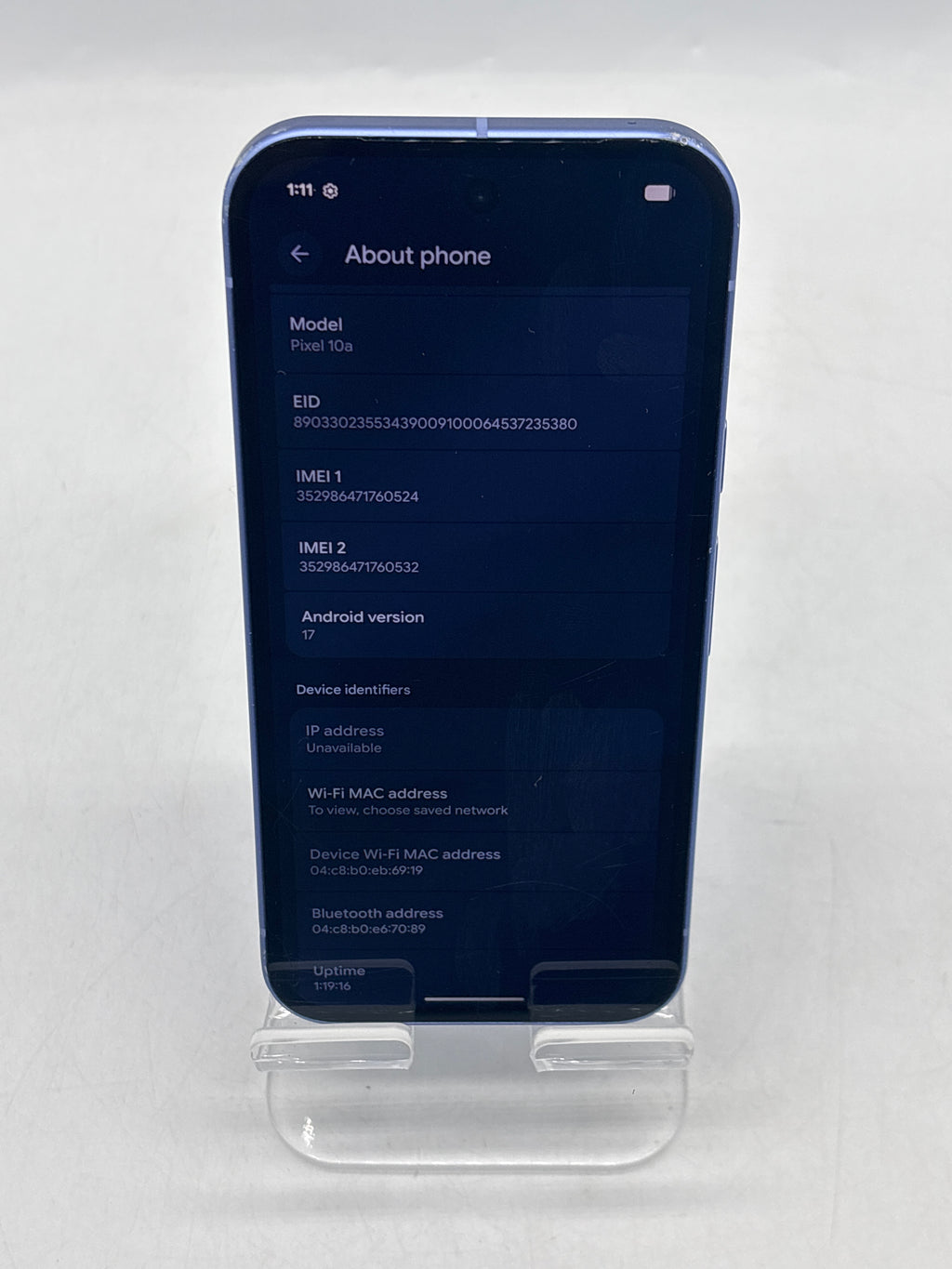 Google Pixel 10a 128GB Lavender Verizon Locked - For Parts