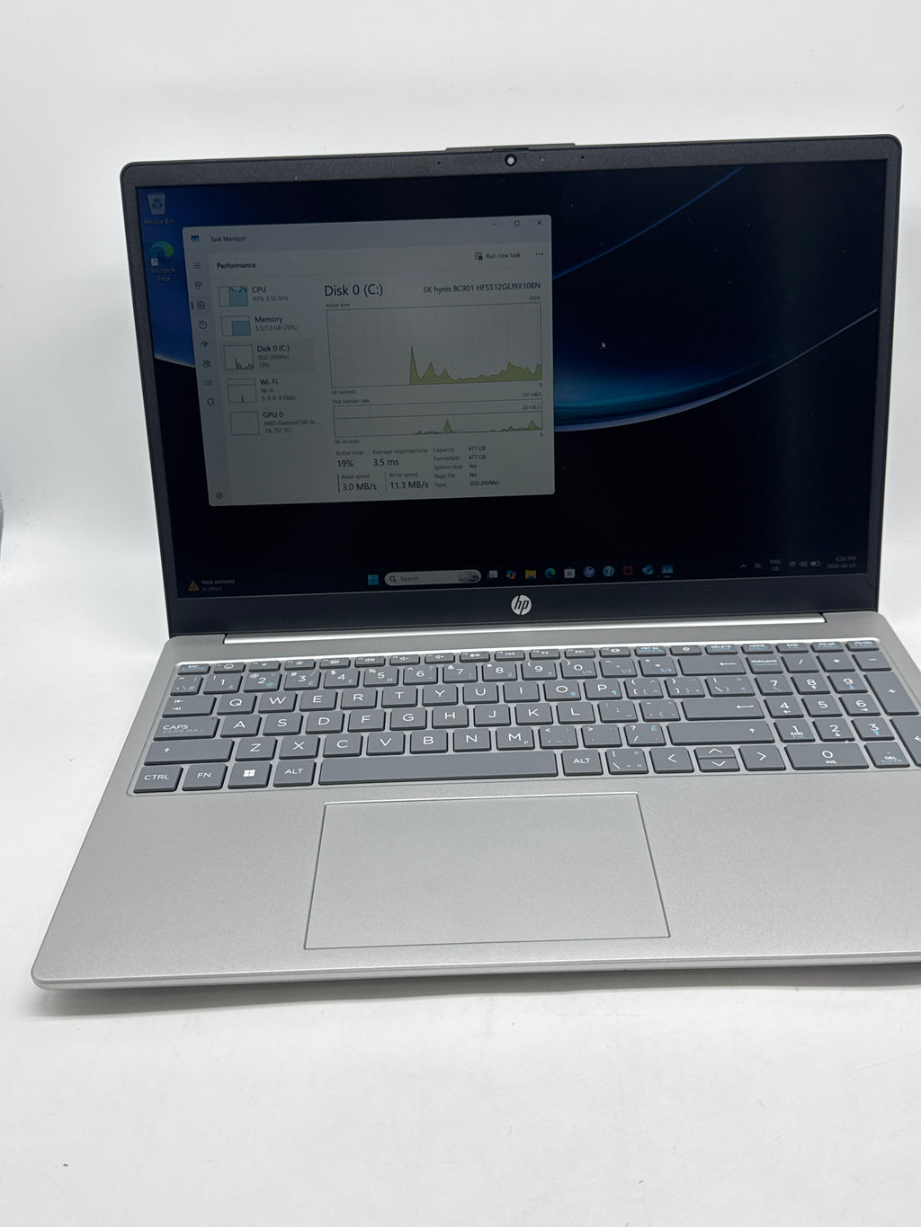HP 15-fc0003ca 15.6" Athlon Silver 7120U 8GB RAM 512GB SSD - Used