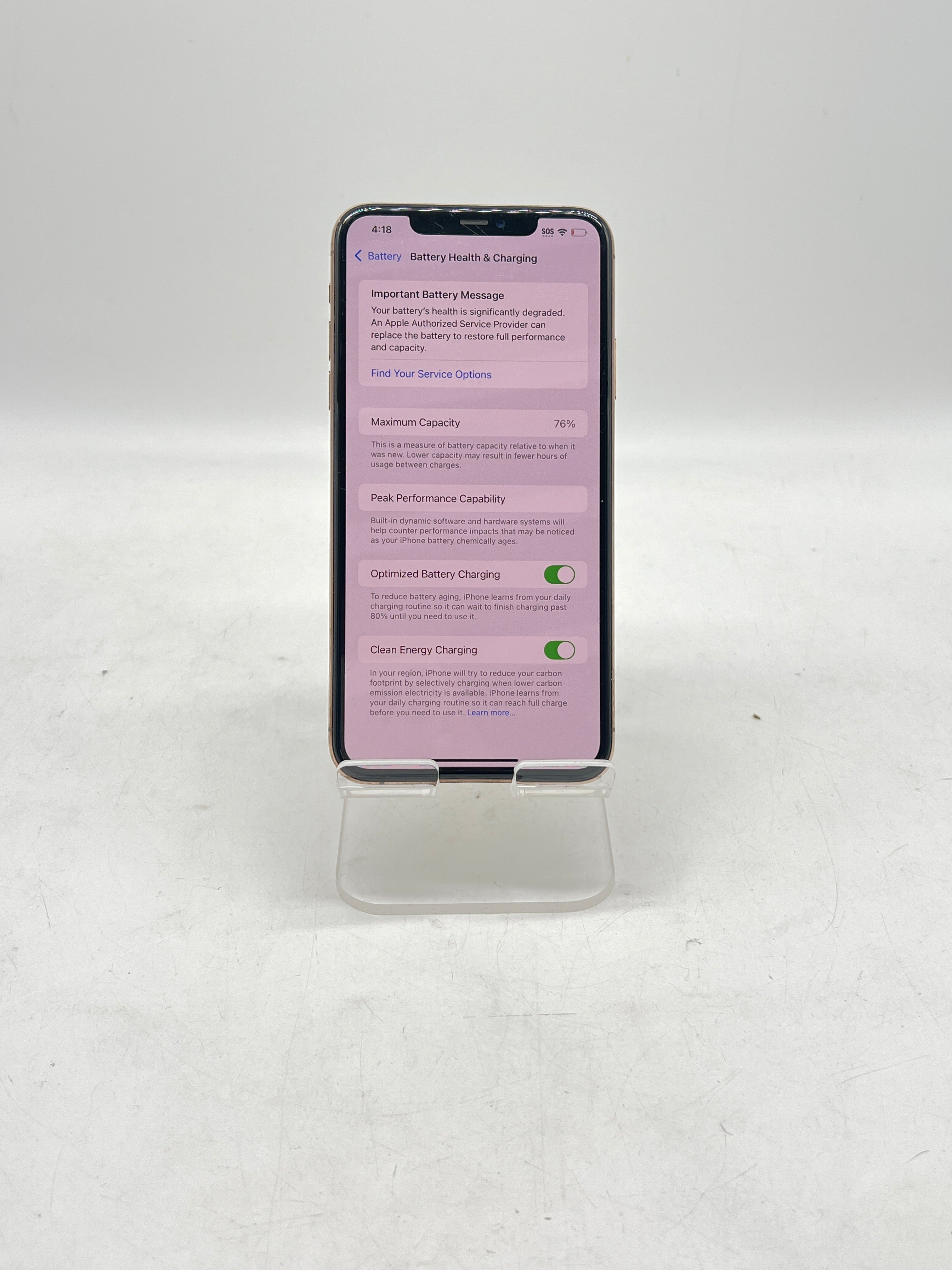 Apple iPhone 11 Pro Max A2161 256GB Unlocked - Service Battery