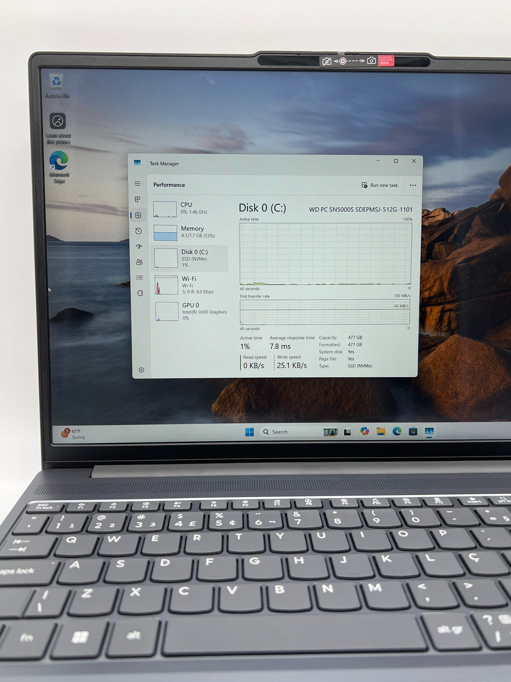 Lenovo Idea pad Slim 3 15.3" TOUCH i5-13420H 8GB RAM 512GB SSD - Used