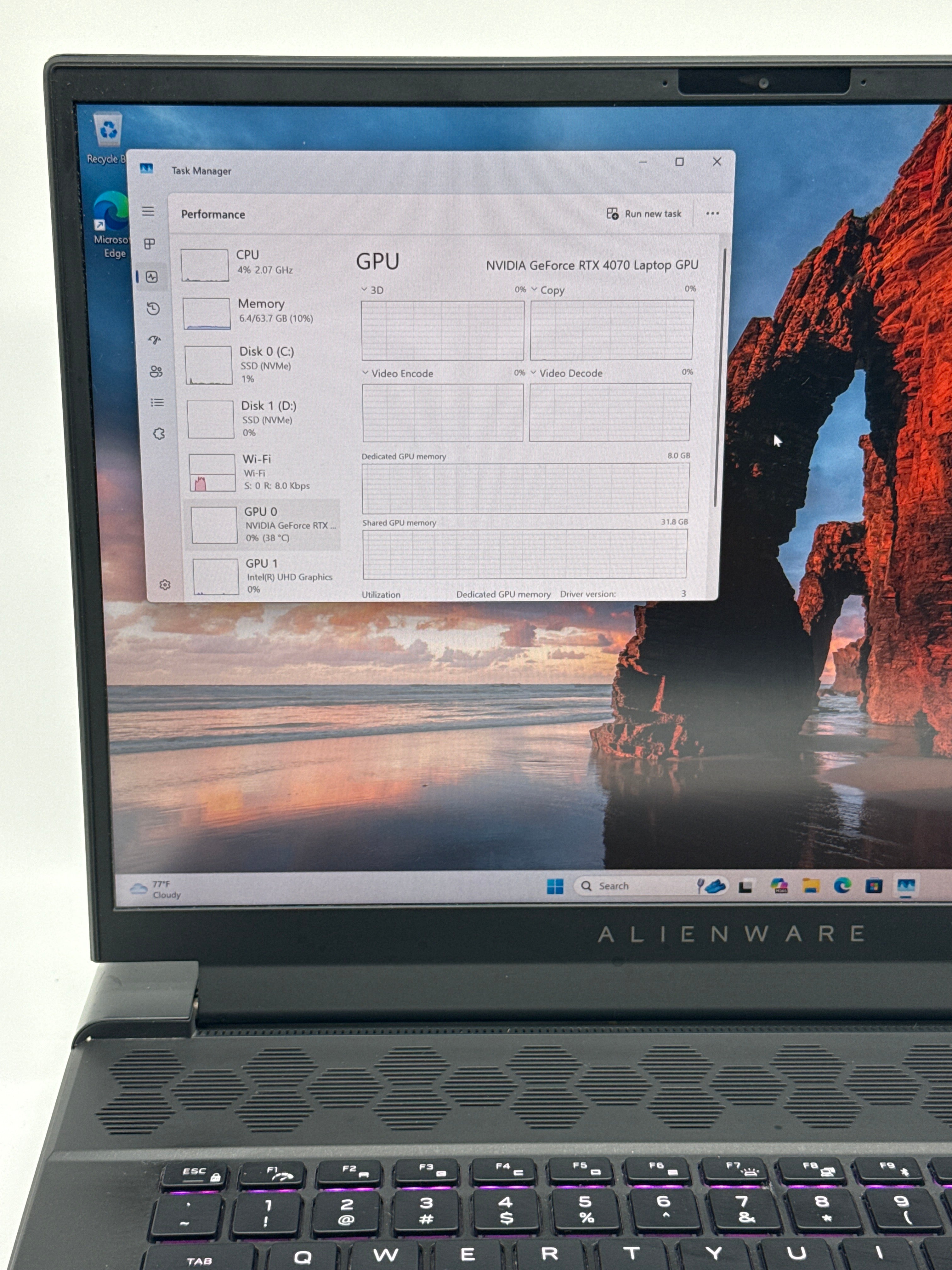 Dell Alienware M16 R1 i7-13700HX 64GB RAM 2TB SSD NVIDIA RTX 4070 - USED B