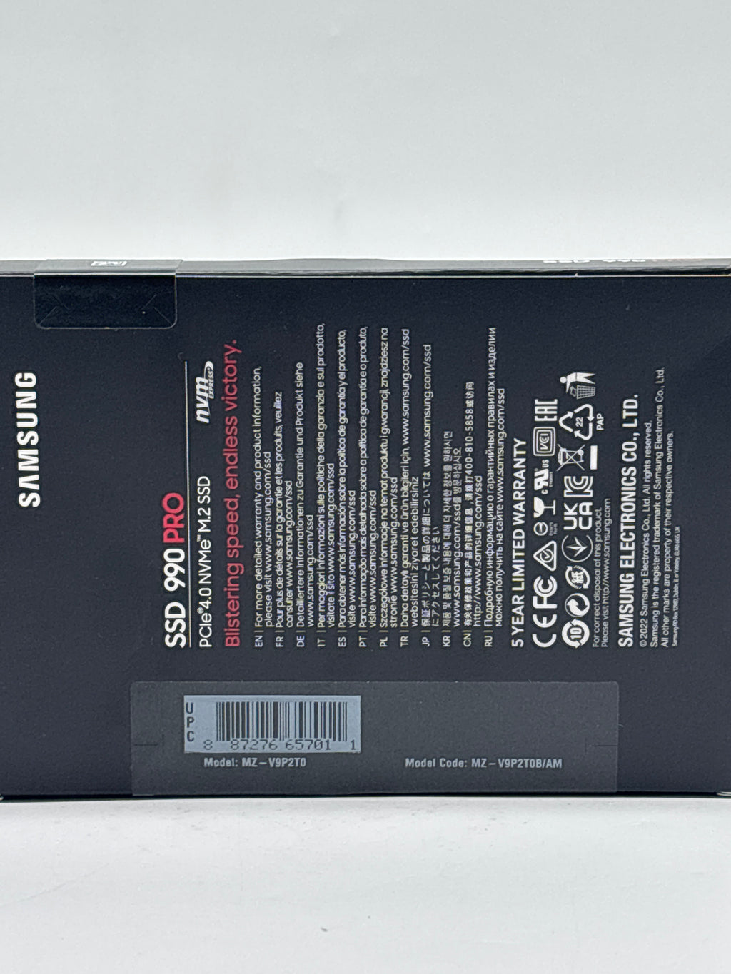 Samsung 990 PRO 2TB NVMe M.2 SSD PCIe 4.0 MZ-V9P2T0B/AM - New