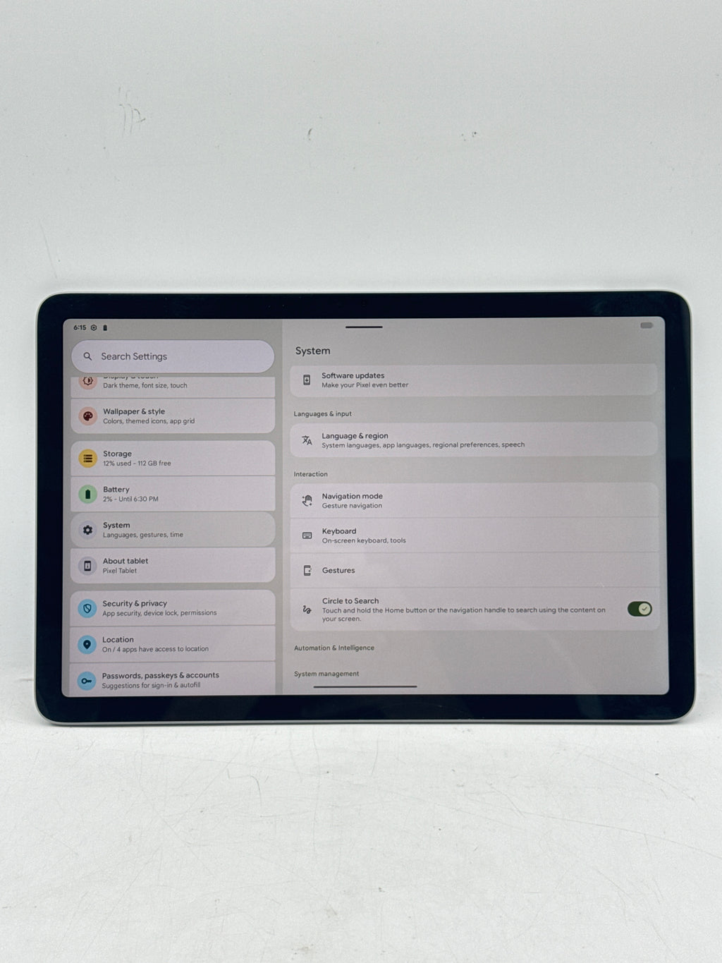 Google Pixel Tablet 11" 128GB Wi-Fi w/ Charging Speaker Dock Gray - Used