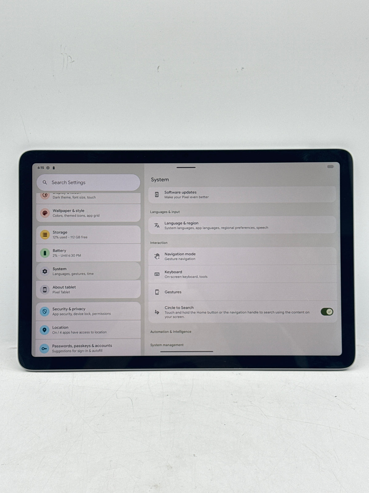 Google Pixel Tablet 11" 128GB Wi-Fi w/ Charging Speaker Dock Gray - Used