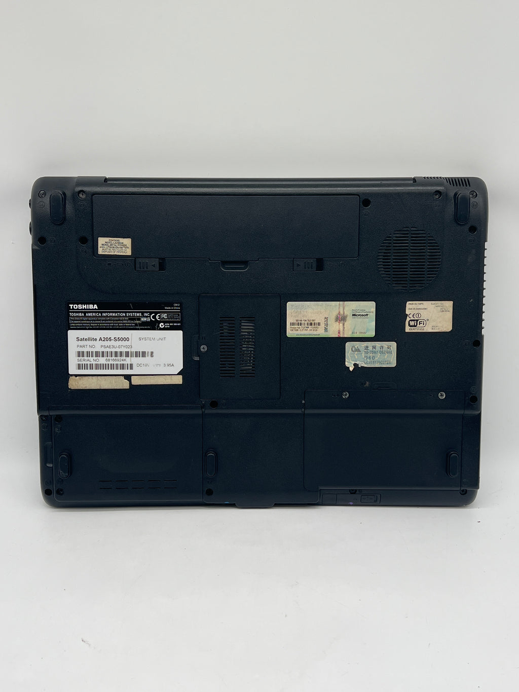 Toshiba Laptop Satellite A205 Core 2 Duo 4GB RAM - For Parts (Bad Battery)