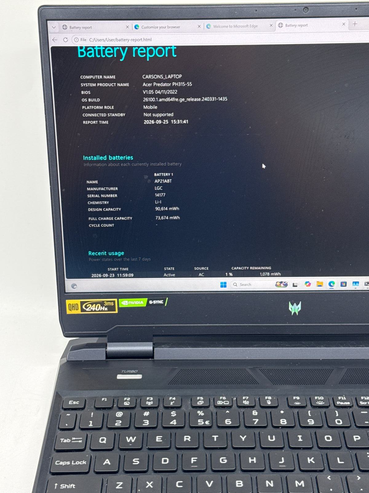 Acer Predator Helios 300 PH315-55 i7-12700H 16GB RAM 1TB SSD RTX 3070Ti