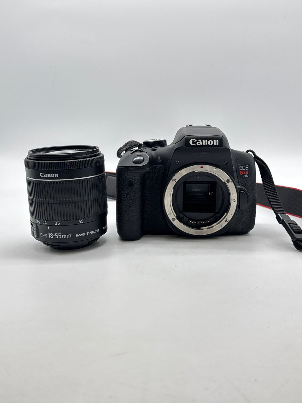 Canon EOS Rebel T6i 24MP DSLR w/ EF-S 18-55mm Lens Black - Used