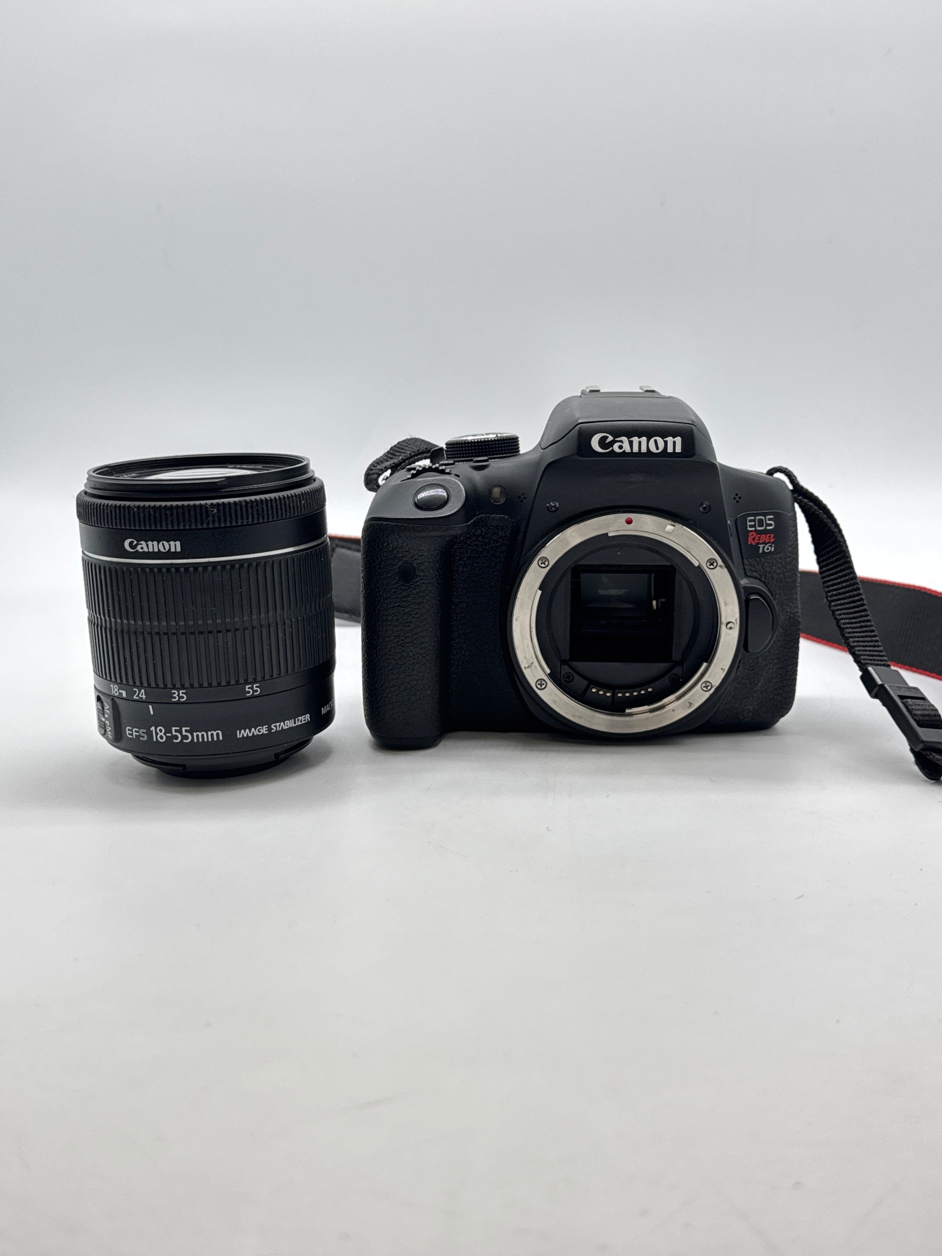 Canon EOS Rebel T6i 24MP DSLR w/ EF-S 18-55mm Lens Black - Used