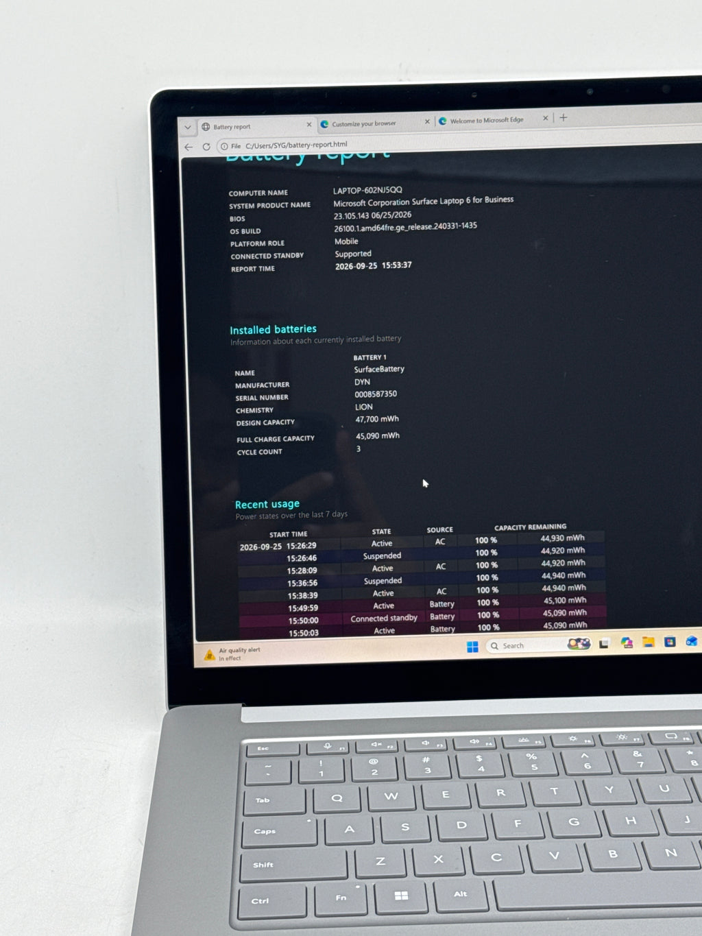 Microsoft Surface Laptop 6 15" Ultra 7 165H 32GB RAM 512GB SSD - Used