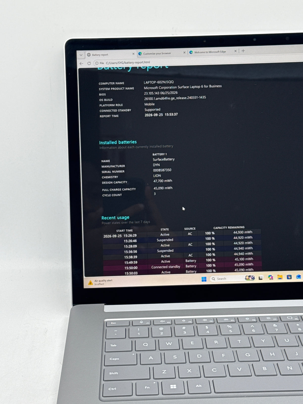 Microsoft Surface Laptop 6 15" Ultra 7 165H 32GB RAM 512GB SSD - Used