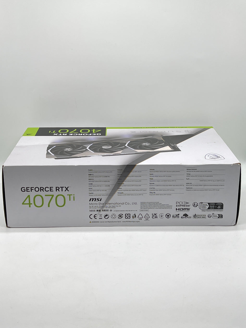 MSI GeForce RTX 4070 Ti SUPRIM X 12GB GDRR6X Graphics Card - Used With Box