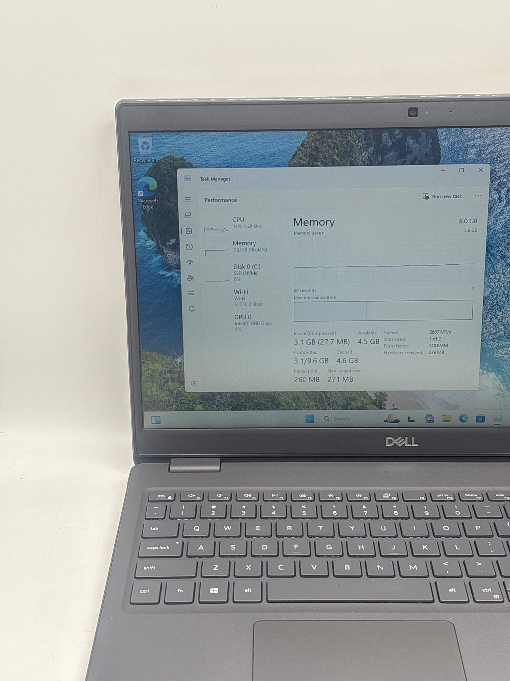 Dell Latitude 3510 15.6" i5-10210U 8GB RAM 512GB SSD - Remotely Managed