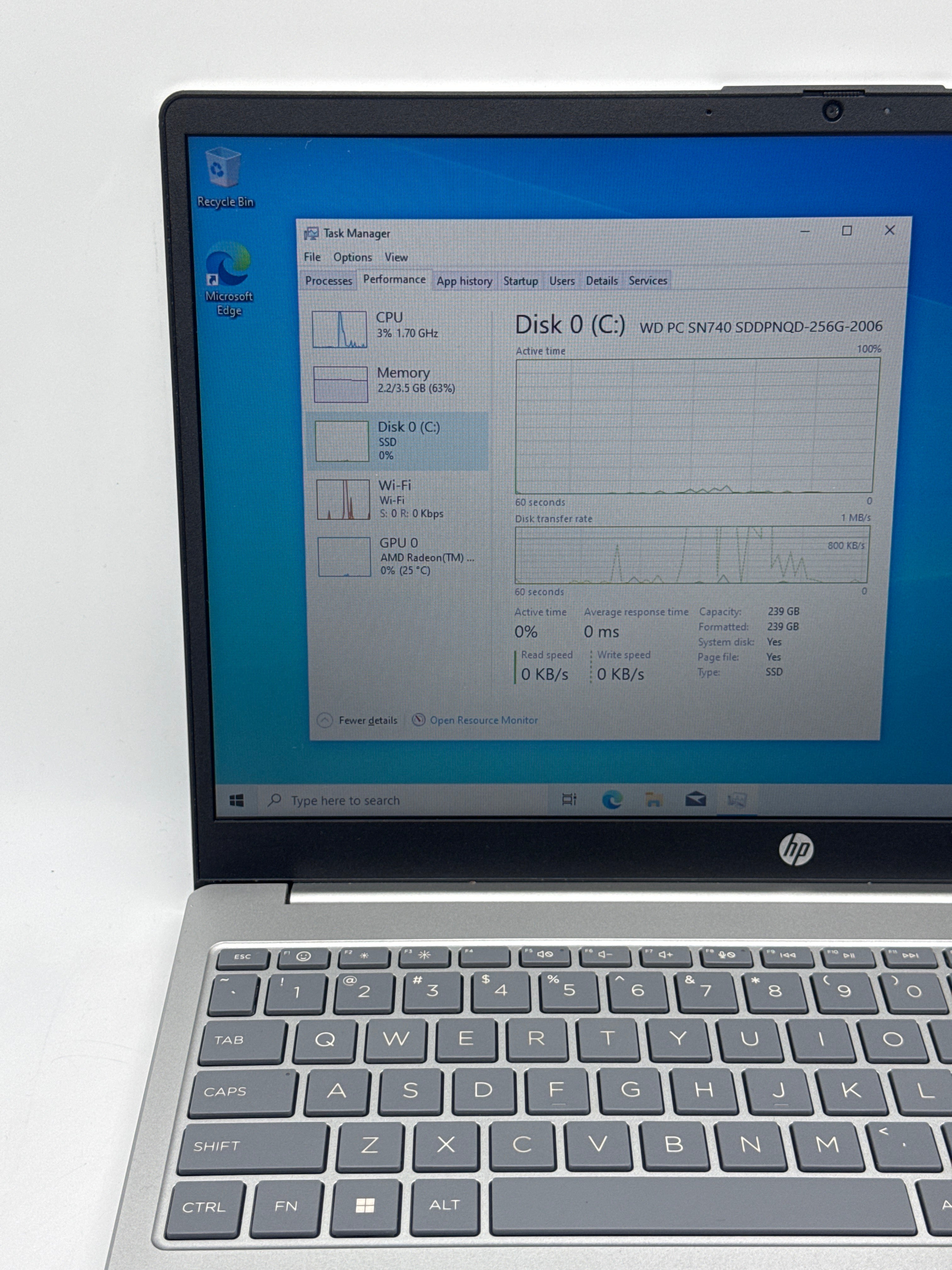 HP Laptop 15-fc0157nr 15.6" Athlon Silver 7120U 4GB RAM 256GB SSD
