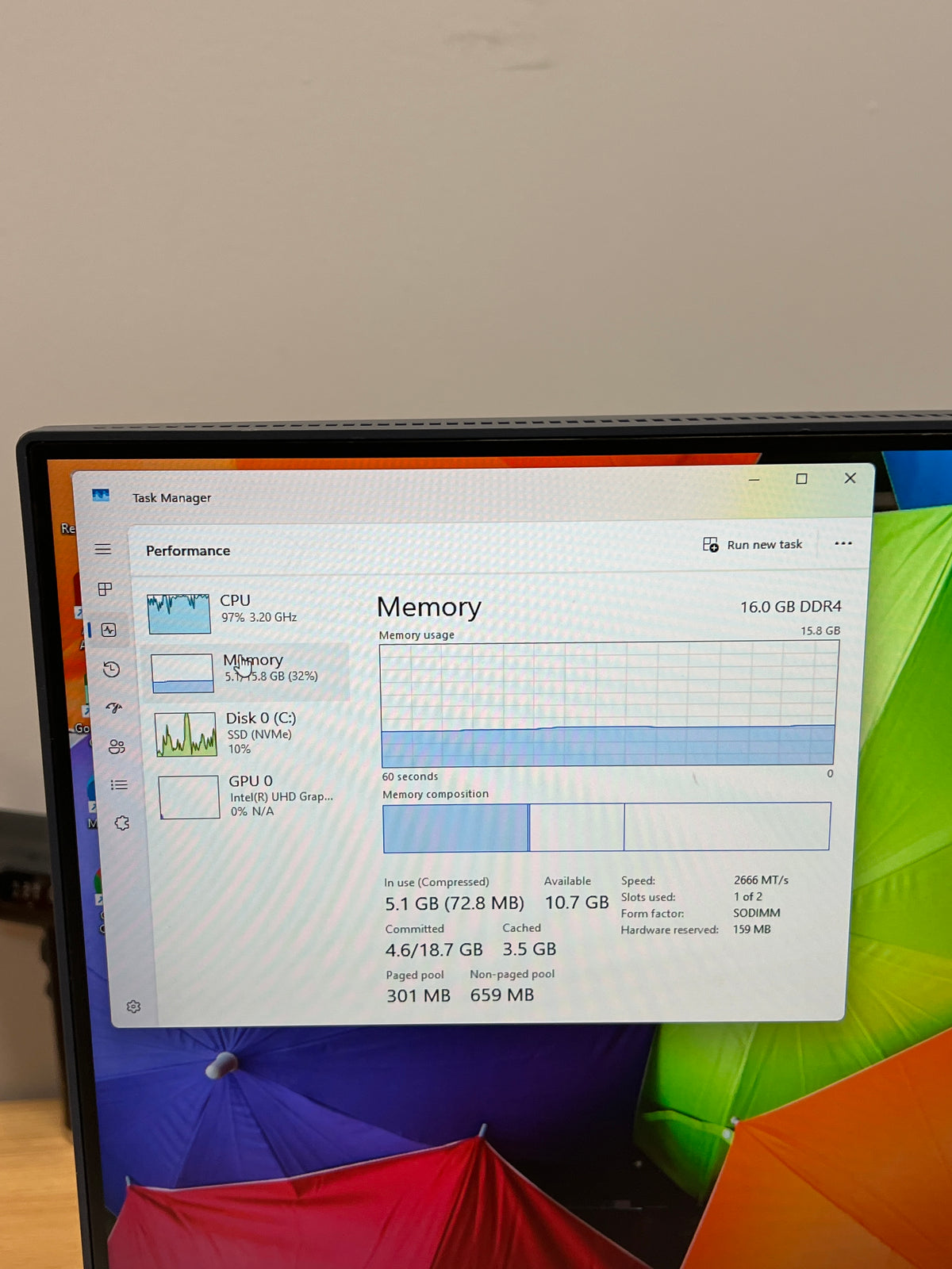 HP 22-DF0013W 21.5in G5905T 4GB RAM 256GB SSD All-in-One PC Used