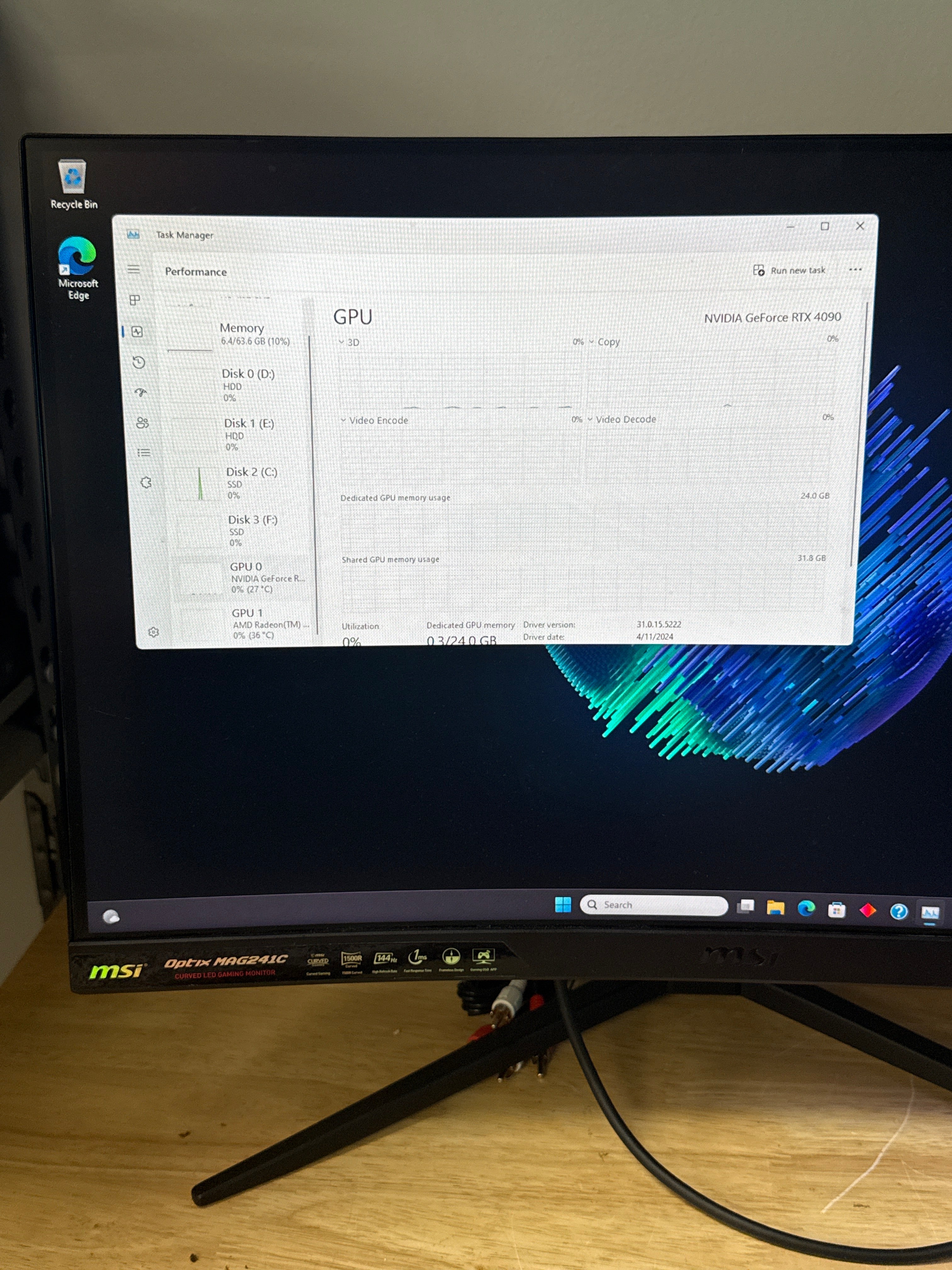 HP Omen 45L Ryzen 9 7900X 64GB RAM 4TB HDD + 4TB SSD RTX 4090 (24GB)