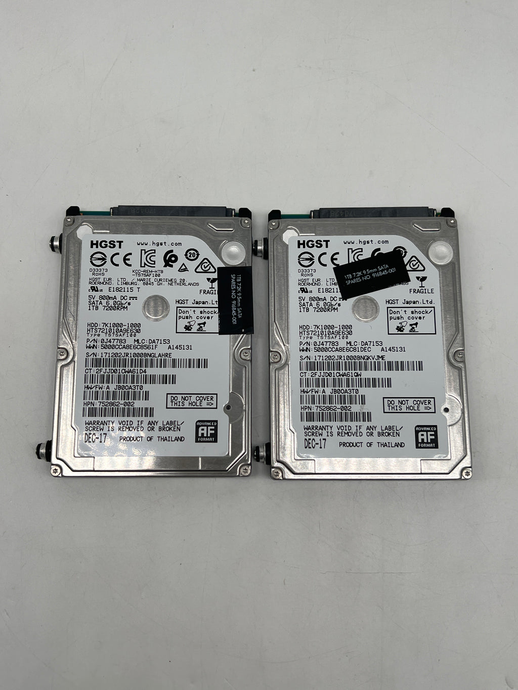 (lot of 2) HGST 1 TB 7K1000 HTS721010A9E630 2.5" SATA III Hard Drive