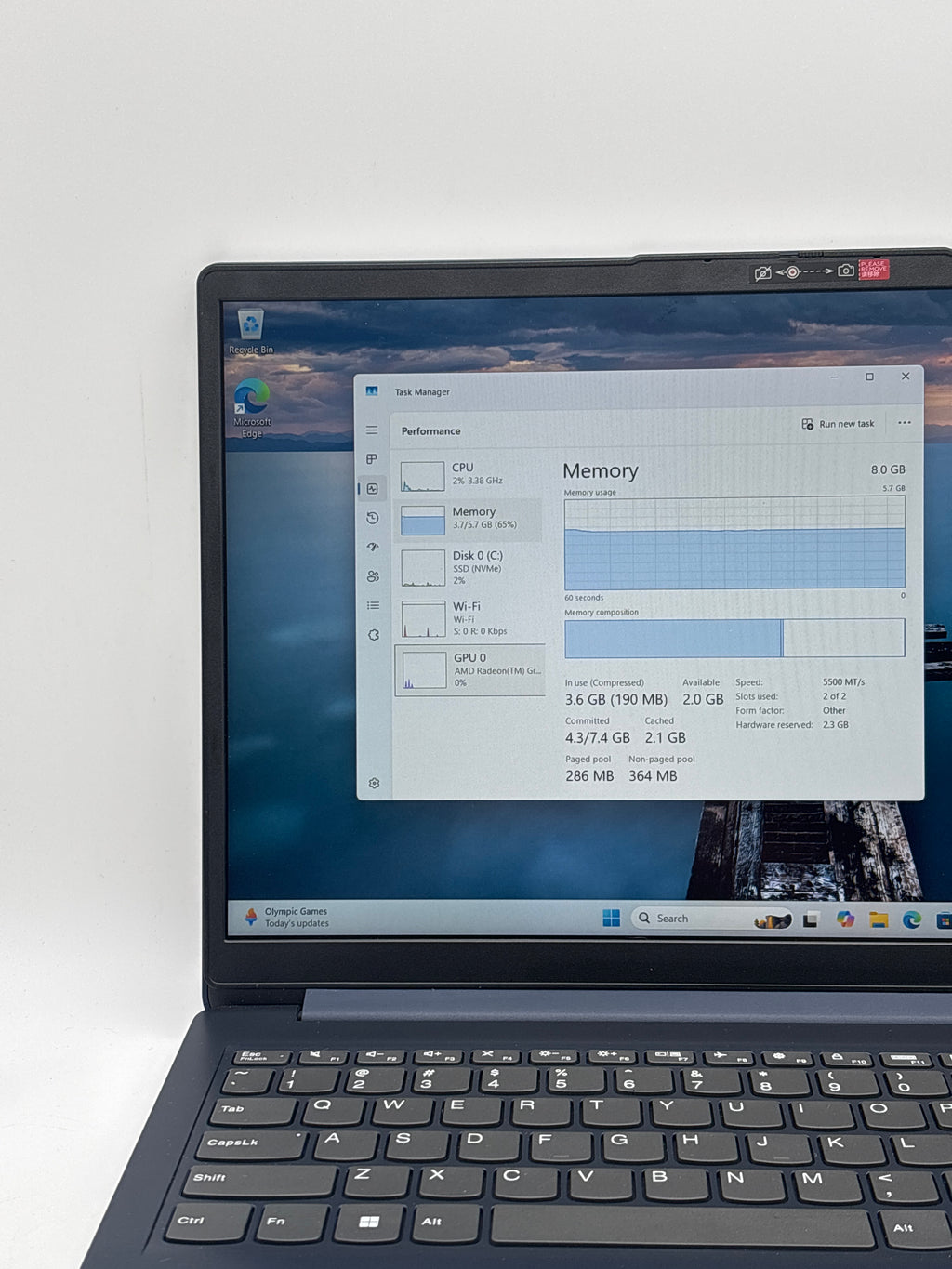 Lenovo Ideapad 1 15AMN7 Ryzen 5 7520U 8GB RAM 256GB SSD