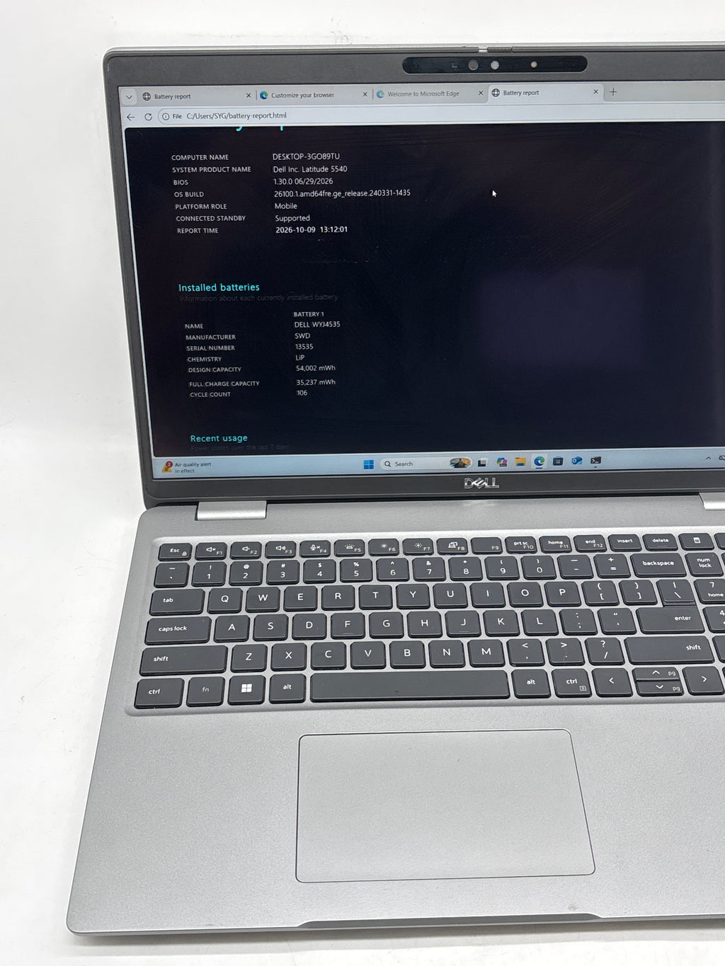 Dell Latitude 5540 i7 1365U 16GB RAM 256GB SSD Remotely Managed - For Parts