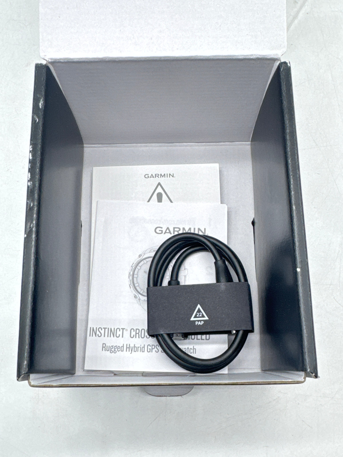 Garmin Instinct Crossover AMOLED Tactical GPS Smartwatch 47mm Black - Open Box