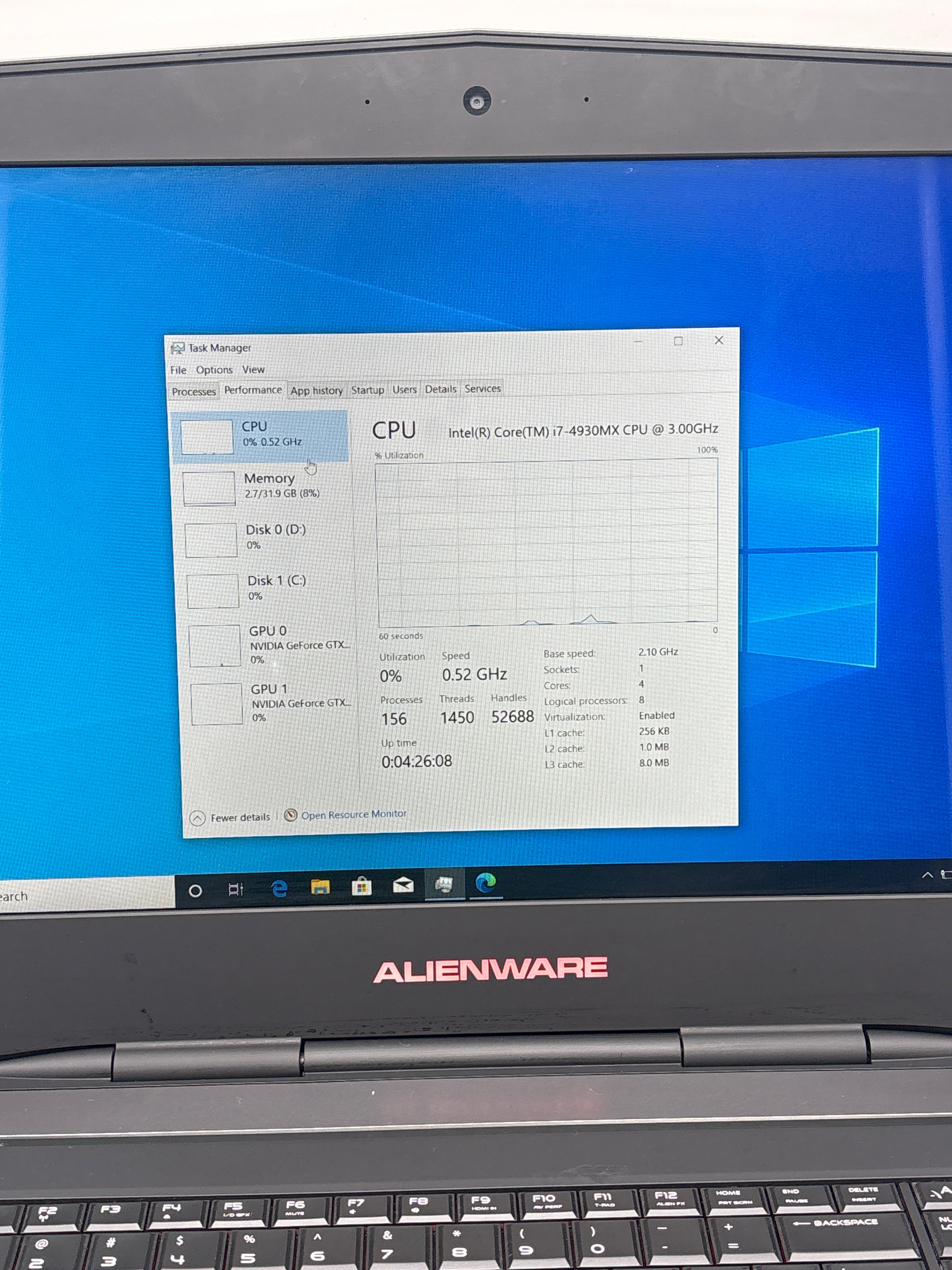Alienware 18 i7-4930MX 32GB RAM 512GB SSD + 750GB HDD Dual GTX 780M - Used