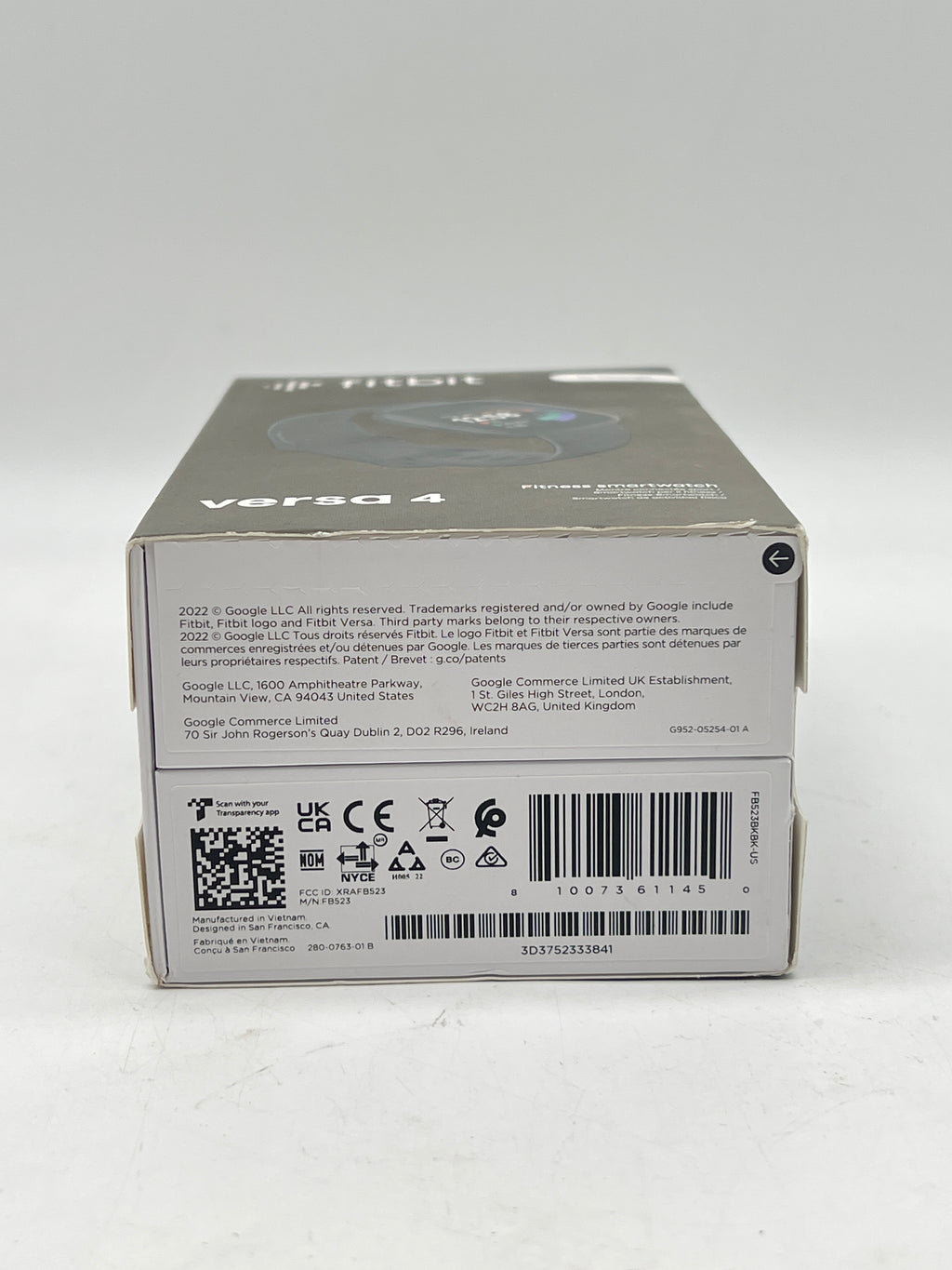 Fitbit Versa 4 24mm Smart Watch Graphite/Black - New In Box