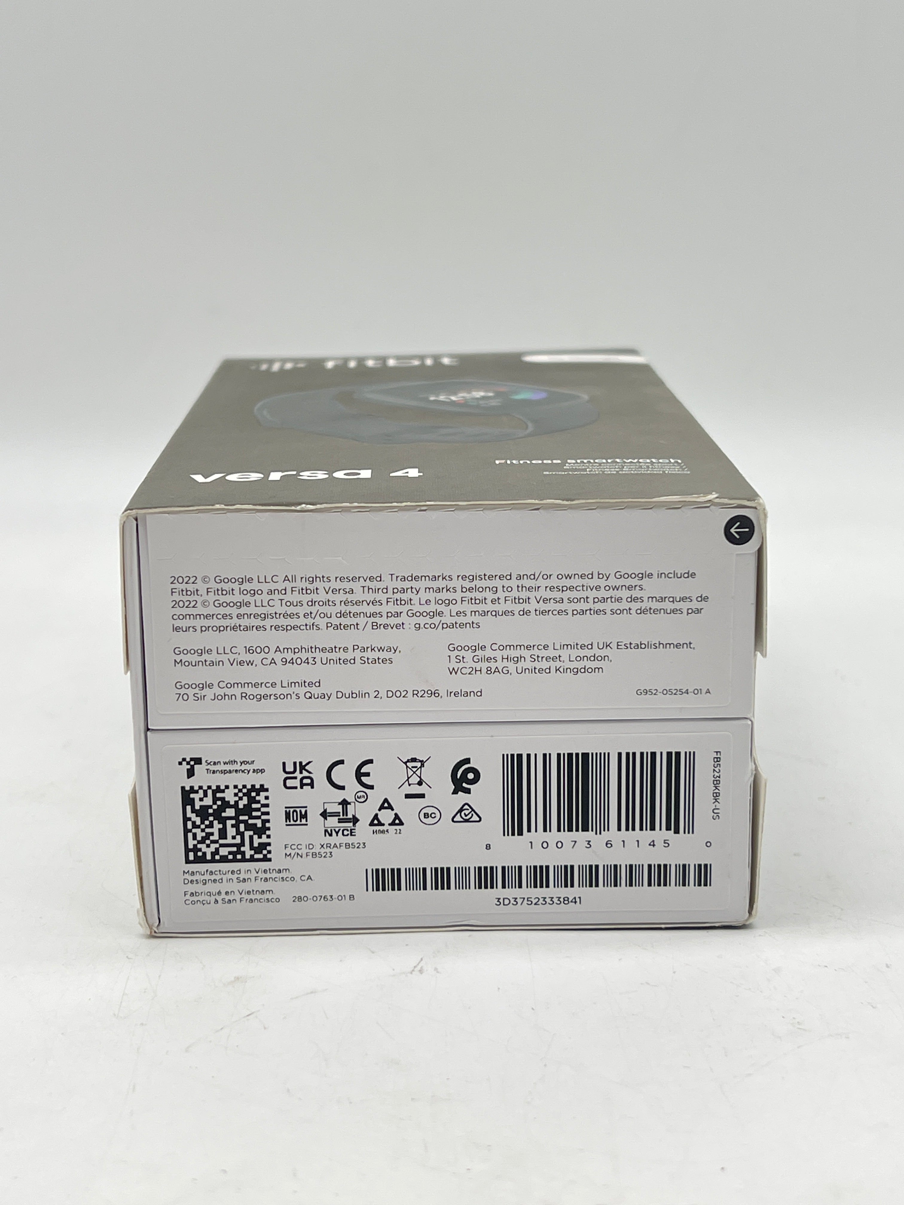 Fitbit Versa 4 24mm Smart Watch Graphite/Black - New In Box