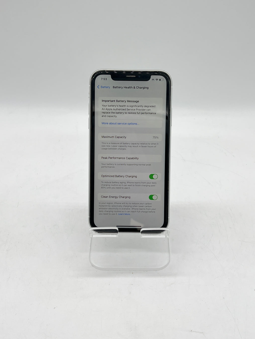 Apple iPhone XR 64GB Unlocked  White - For Parts (Bad Battery)