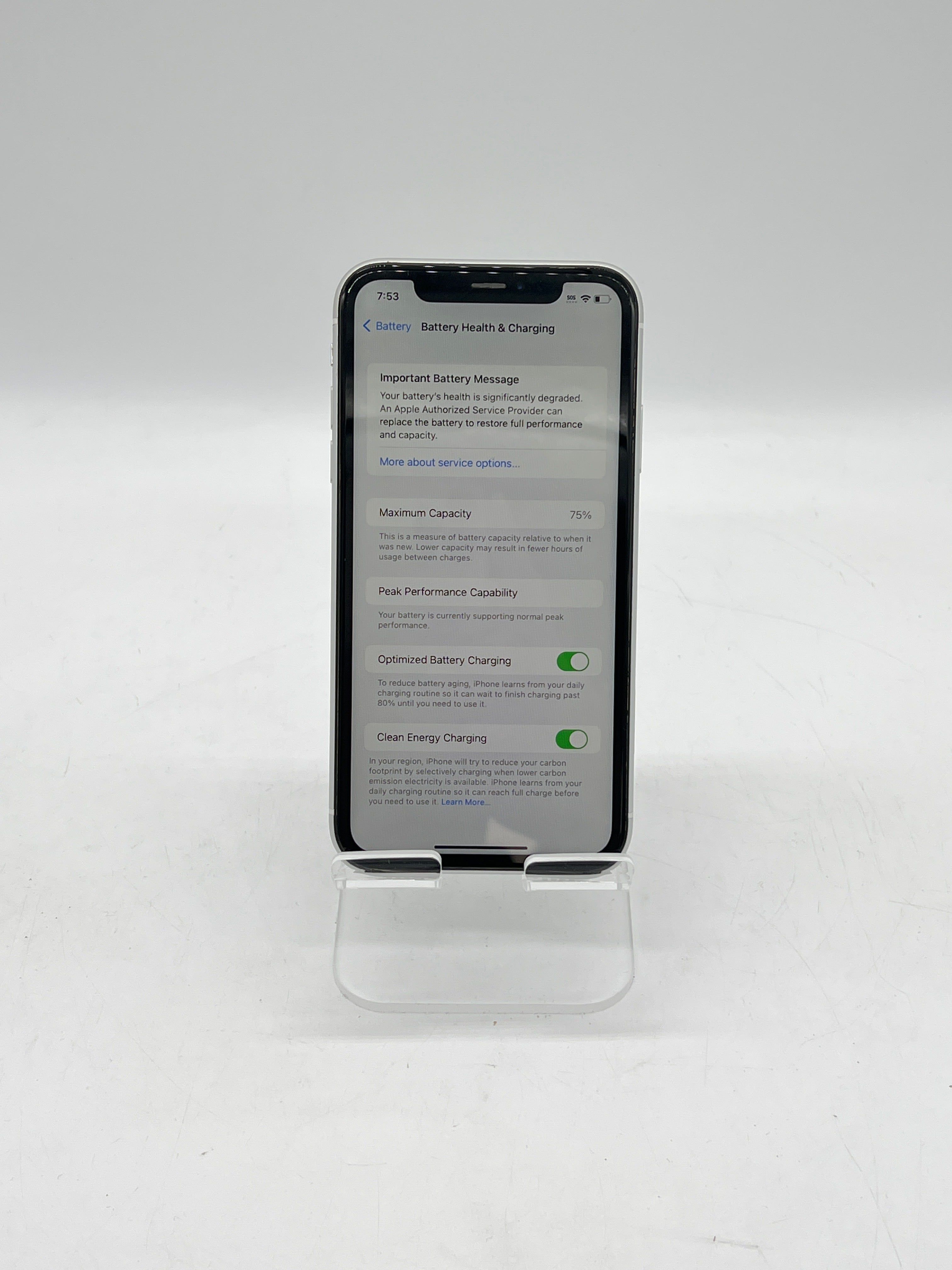 Apple iPhone XR 64GB Unlocked  White - For Parts (Bad Battery)