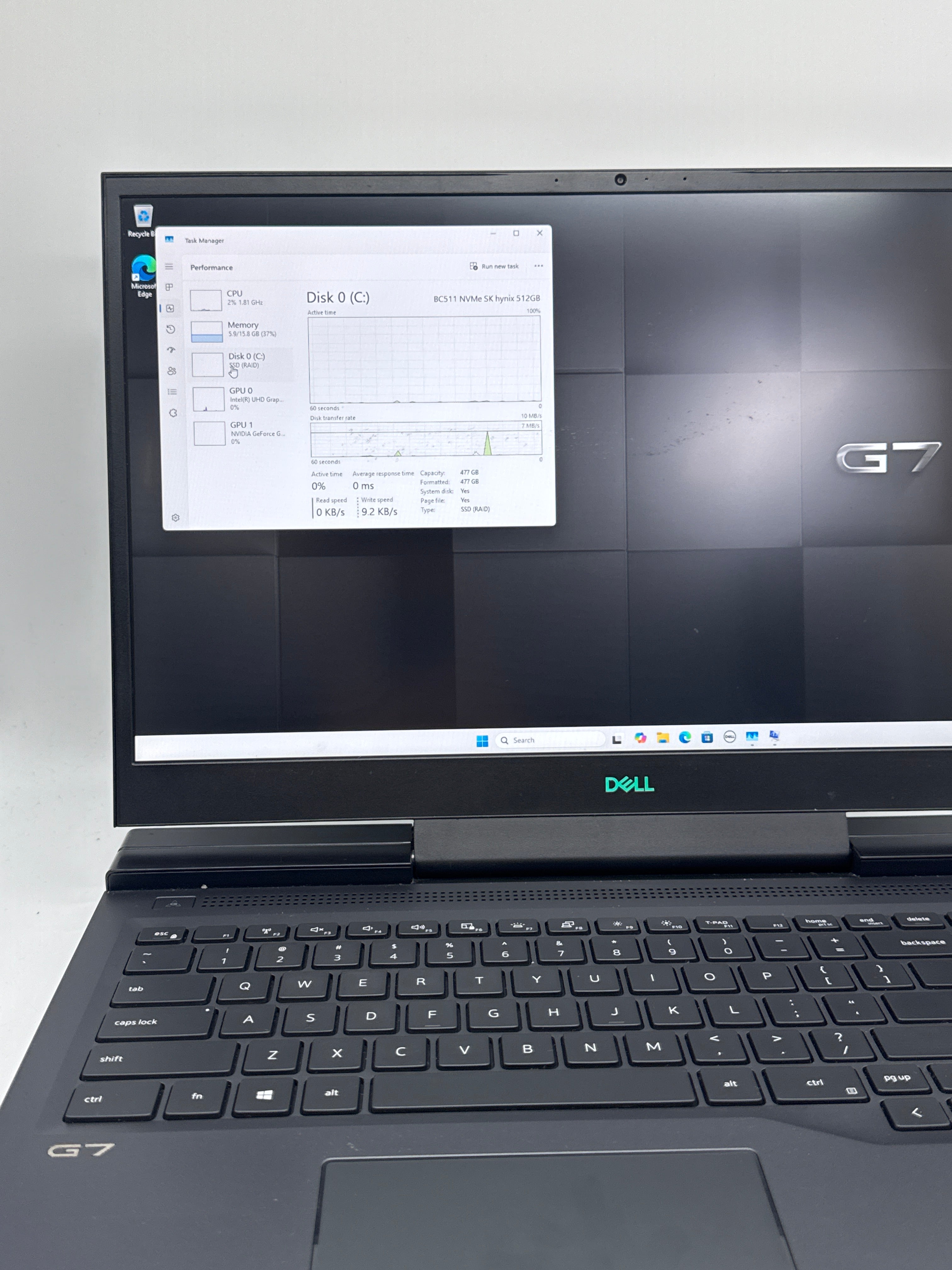 Dell G7 7700 i7-10750H 16GB RAM 512GB SSD GTX 1660 Ti - Bad Battery