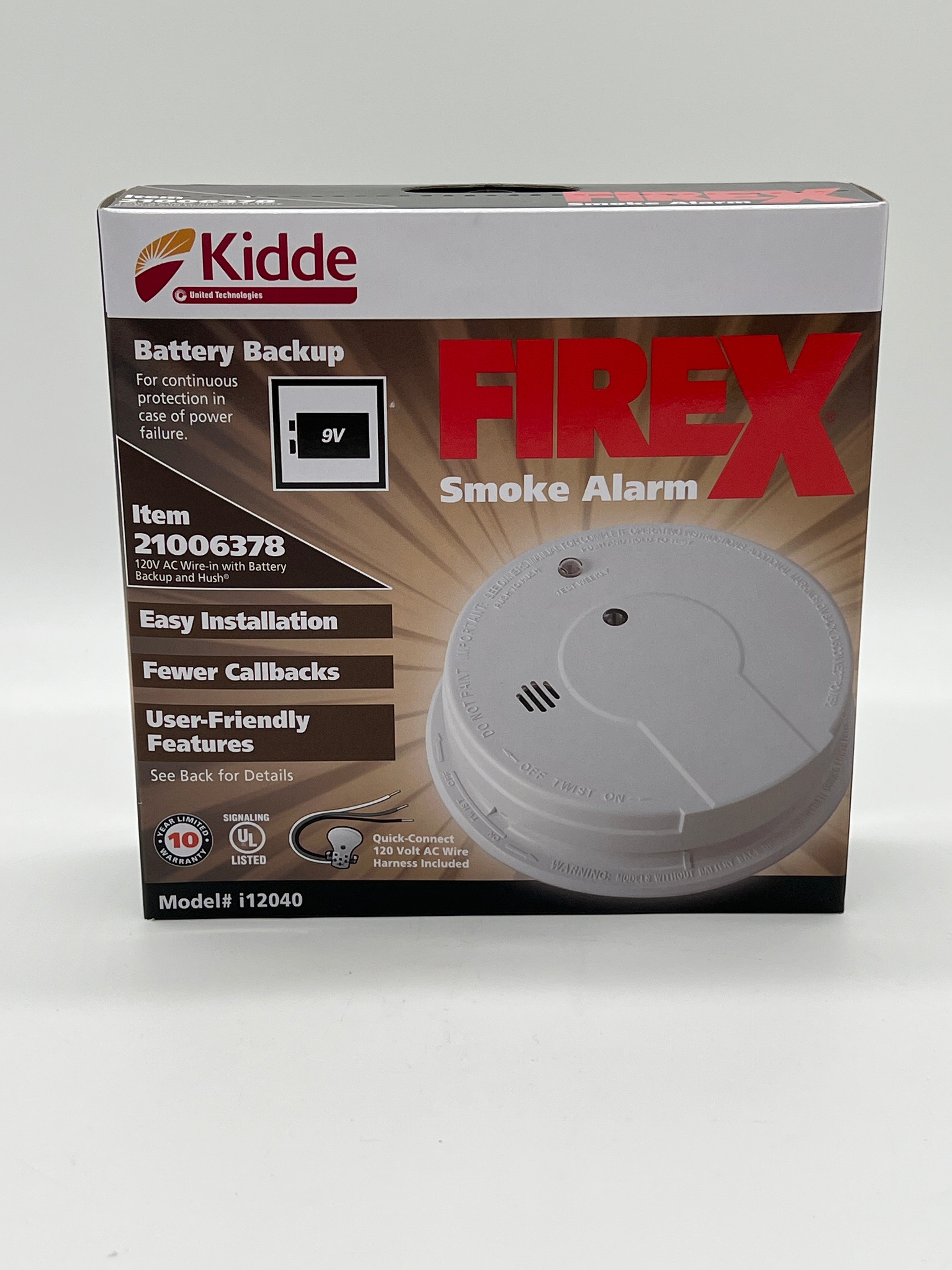 Kidde i12040 120V AC Wire-In Smoke Alarm With Battery Backup (Lot of 6)