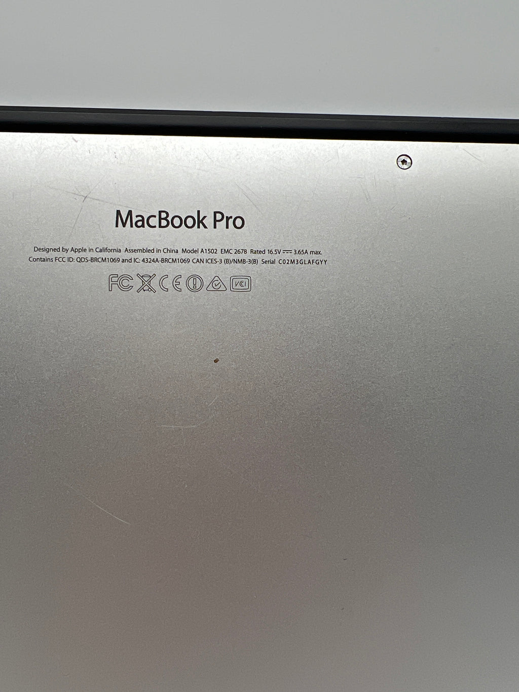 Apple MacBook Pro 13" A1502 2014 Intel Core i5 Silver Broken