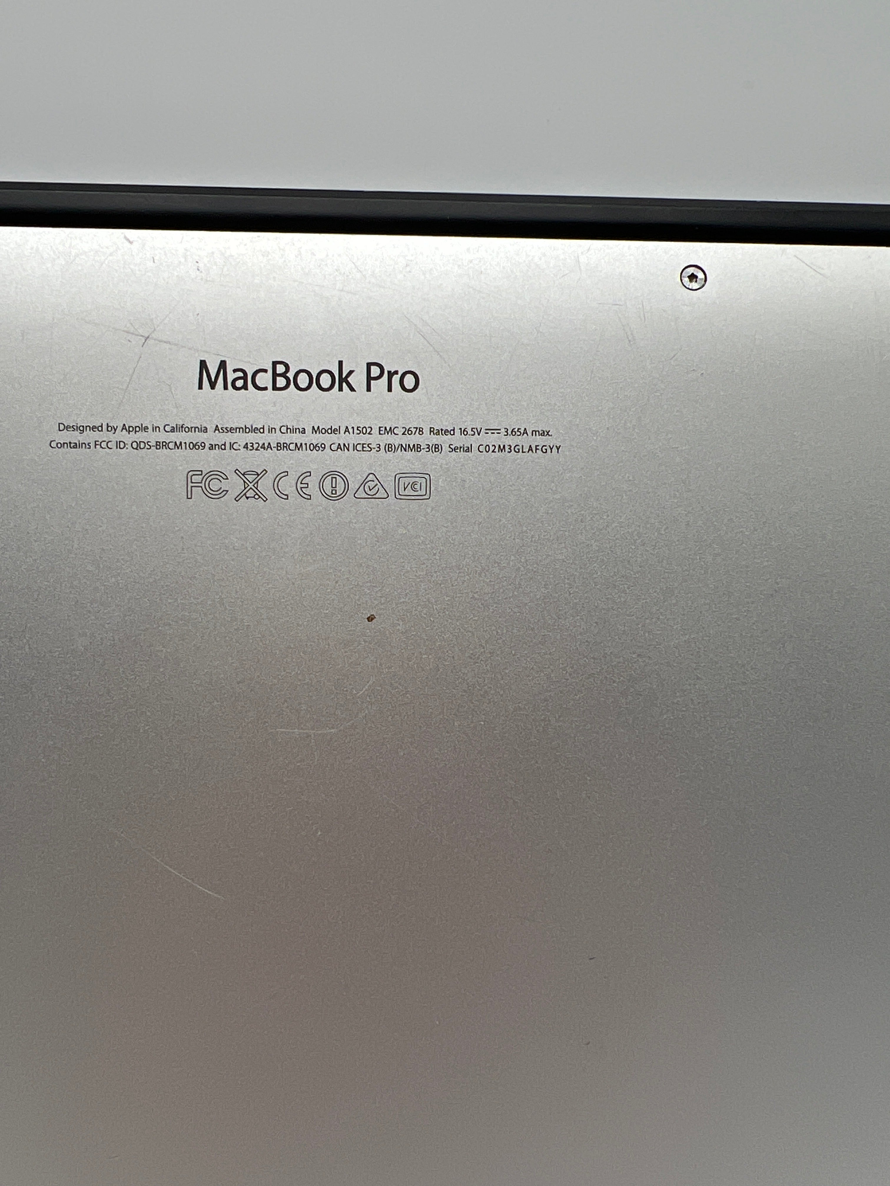 Apple MacBook Pro 13" A1502 2014 Intel Core i5 Silver Broken