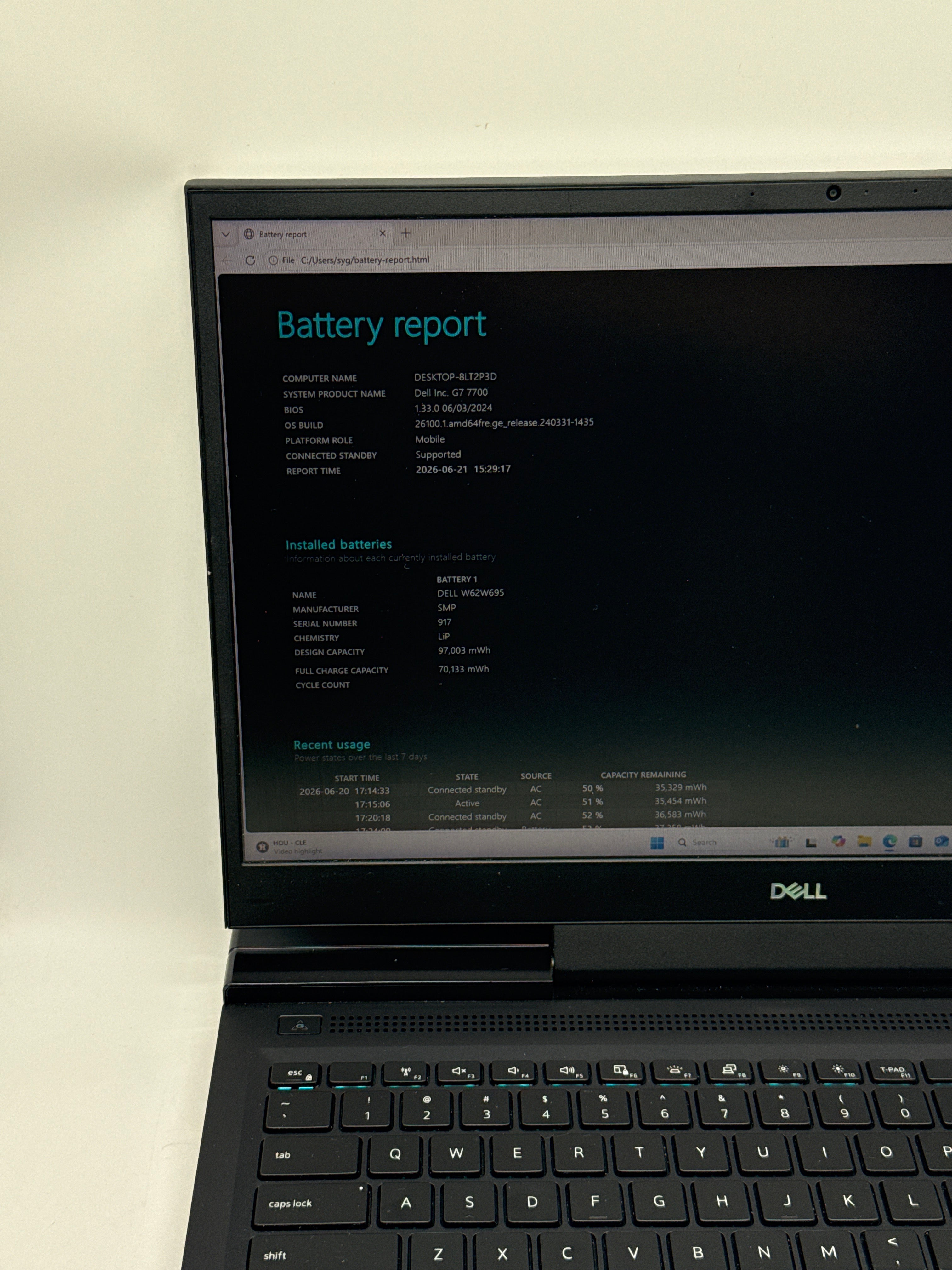 Dell G7 17 17" Core i5-10750H 16GB RAM 512GB+1TB SSD RTX 2070 - Used