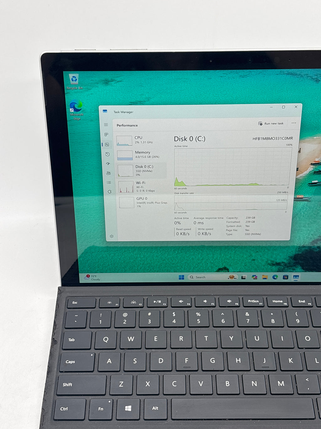 Microsoft Surface Pro 7 1866 i5-1035G4 16GB RAM 256GB SSD