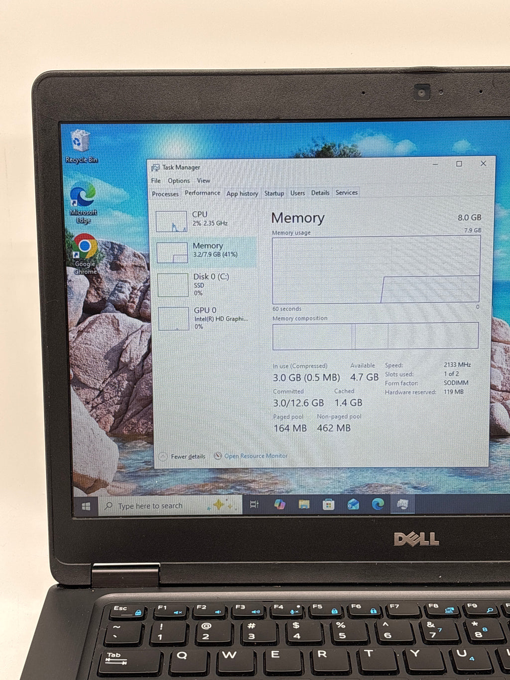 Dell Latitude 5480 i5-6200U 8GB RAM 128GB SSD - Key Missing