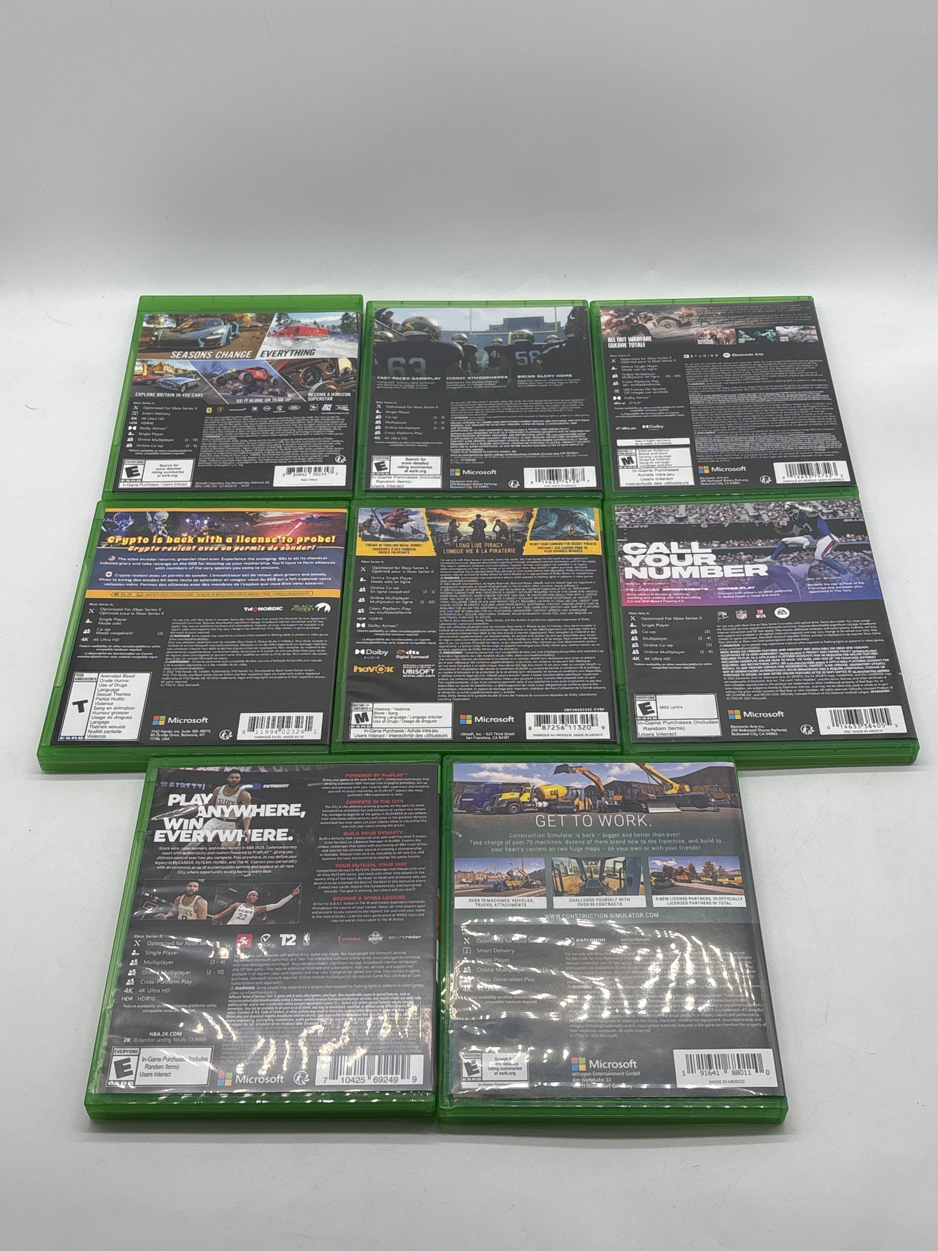 Lot of 8 Xbox Series x Games